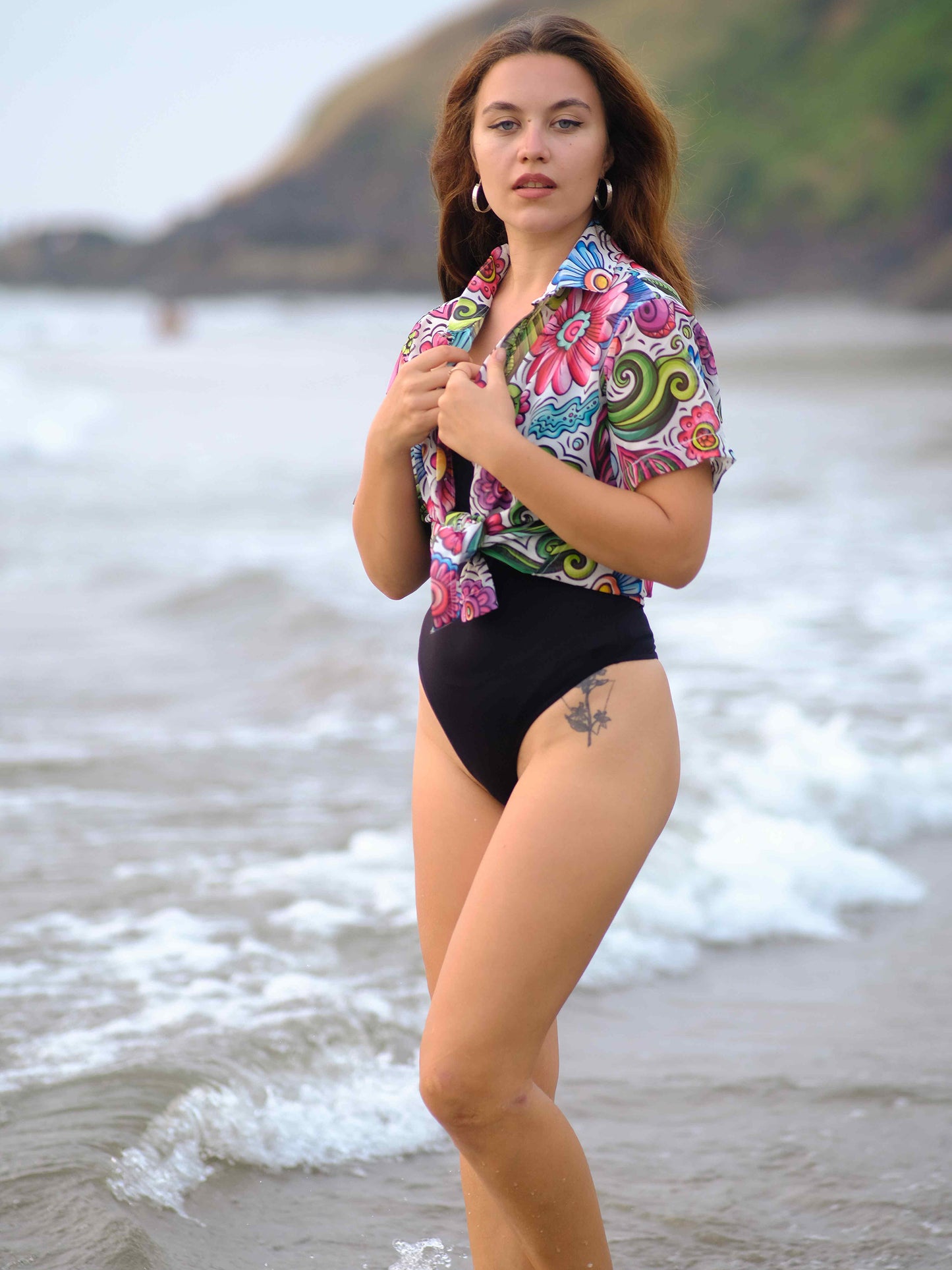 Women's Funky Floral Travel Beach Shirt