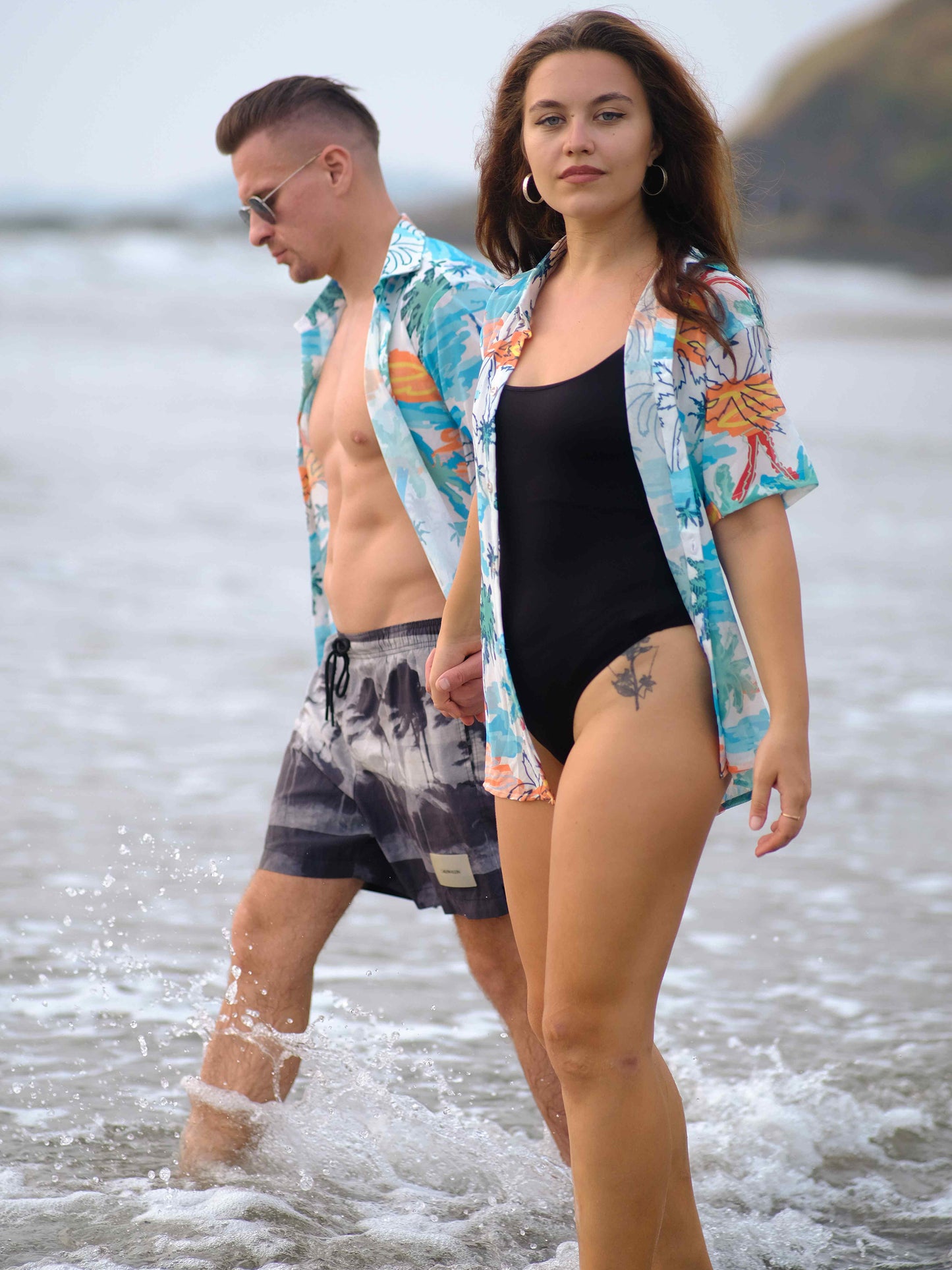 Women's Skyline Oasis Coastal Printed Beach Travel Shirt