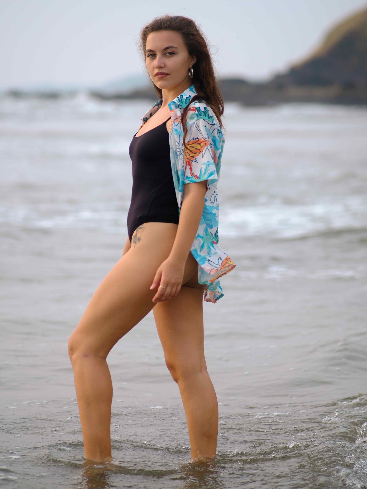 Women's Skyline Oasis Coastal Printed Beach Travel Shirt