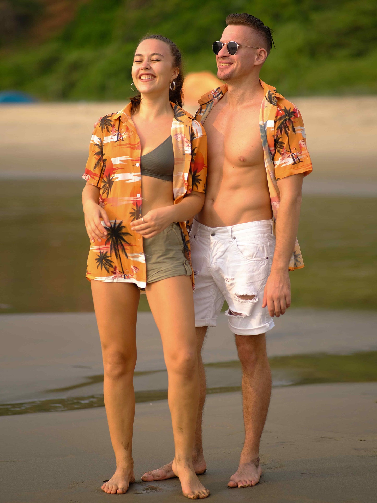 Men's Island Breeze Printed Net Beach Travel Shirt