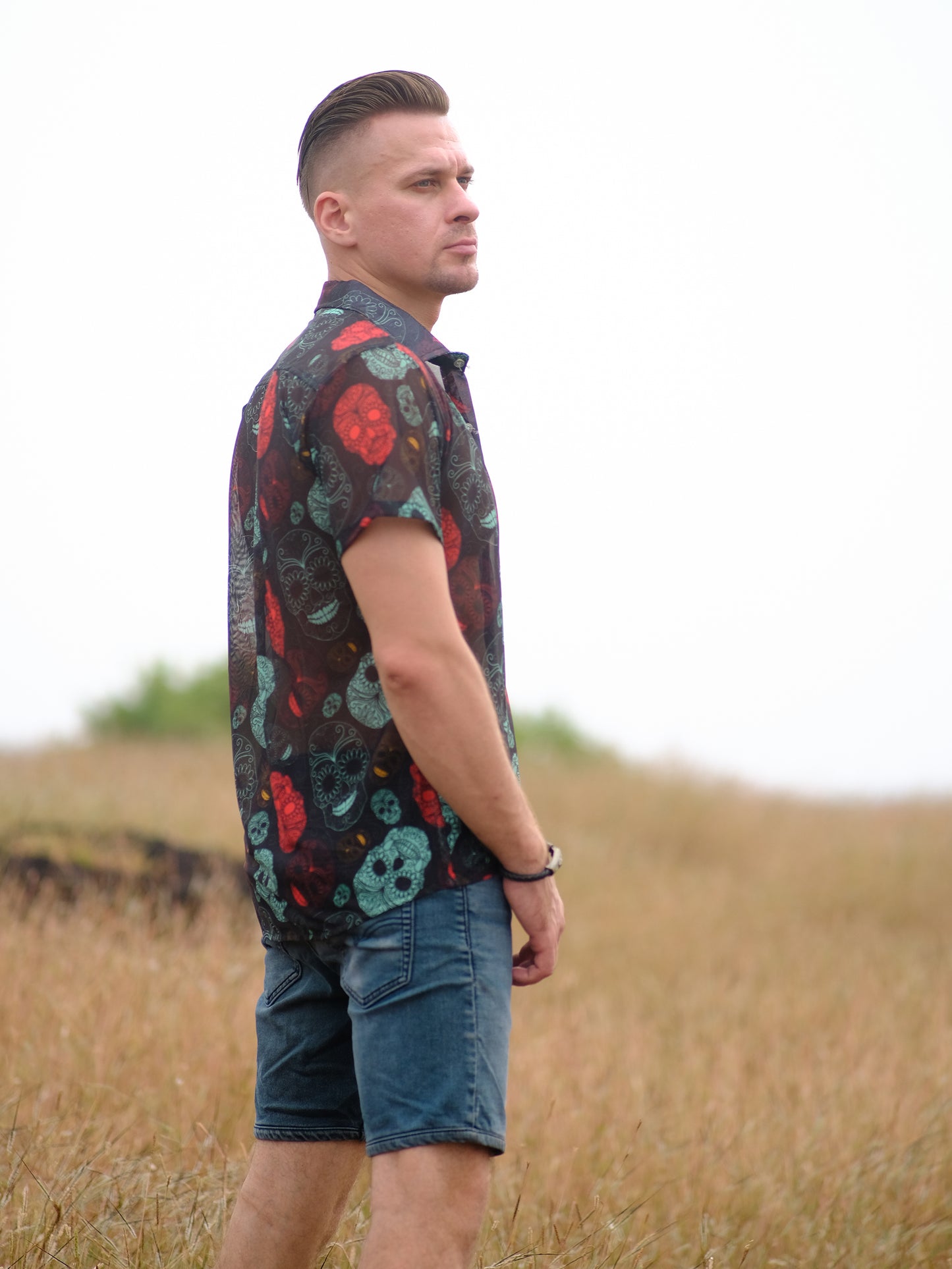 Buy Men's Boho Skull Paradise Beach Travel Shirt