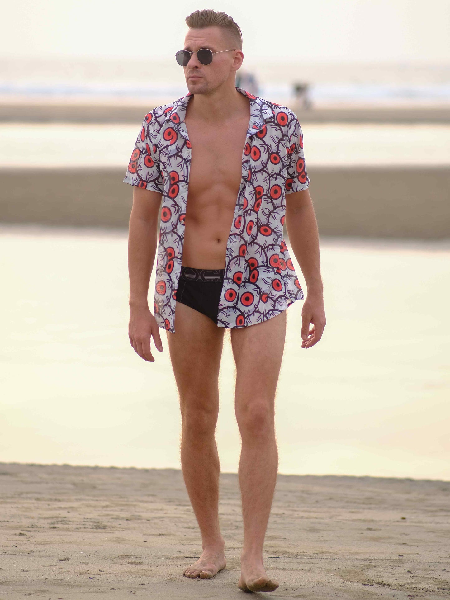 Men's Mystic Gaze Printed Travel Beach Shirt