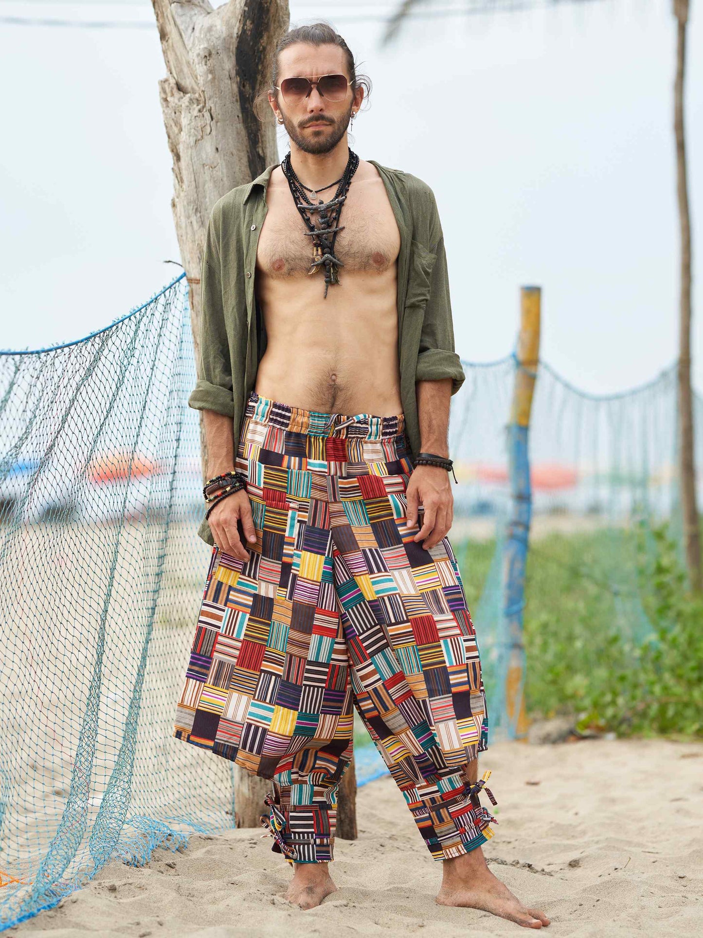 Buy Men's Geometric Genie Bohemian Hippy Balloon Harem Pants For Dance Yoga Travel