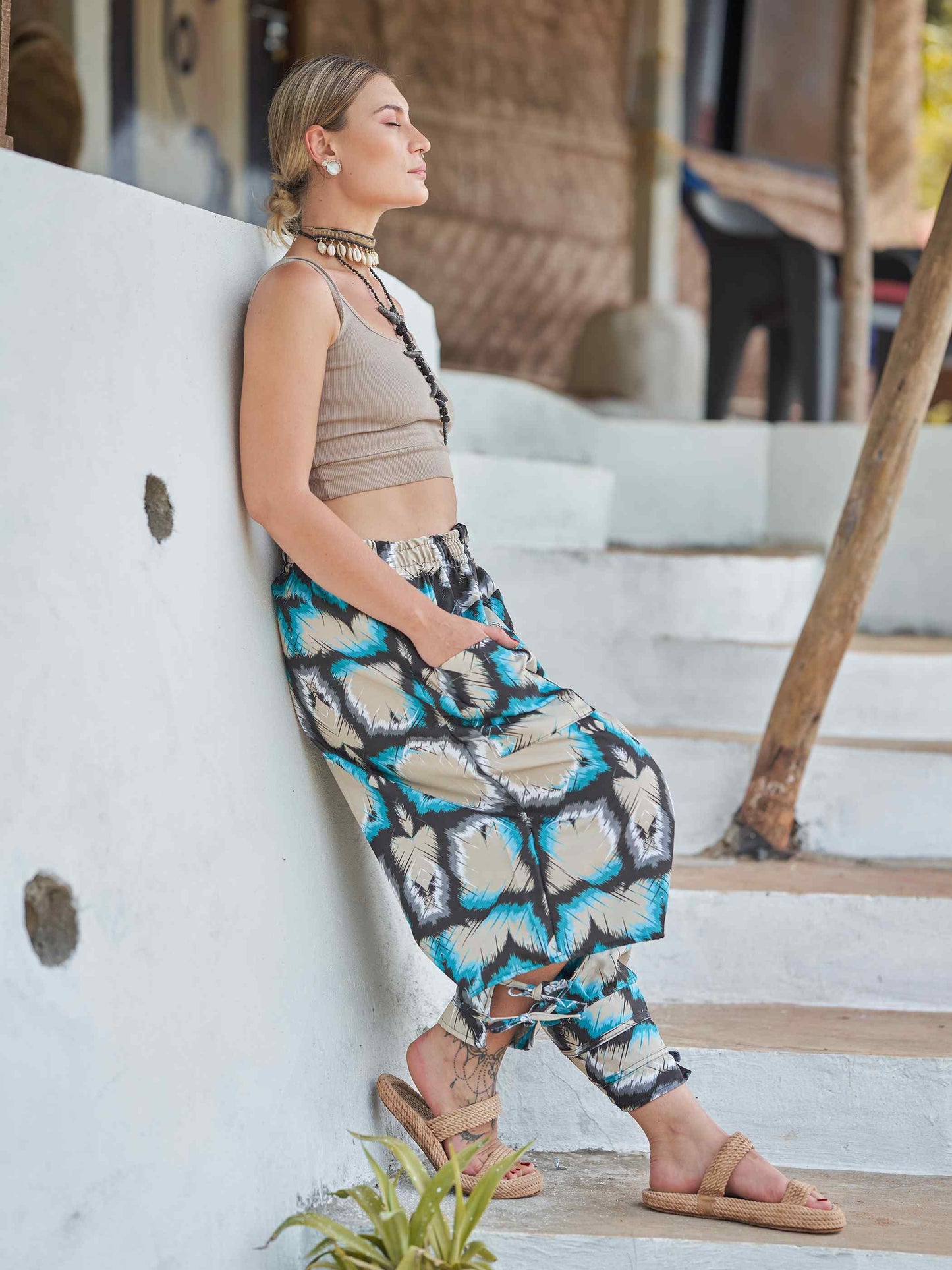 Buy Women's Tie Dye Look Bohemian Hippy Harem Pants For Yoga Travel Dance