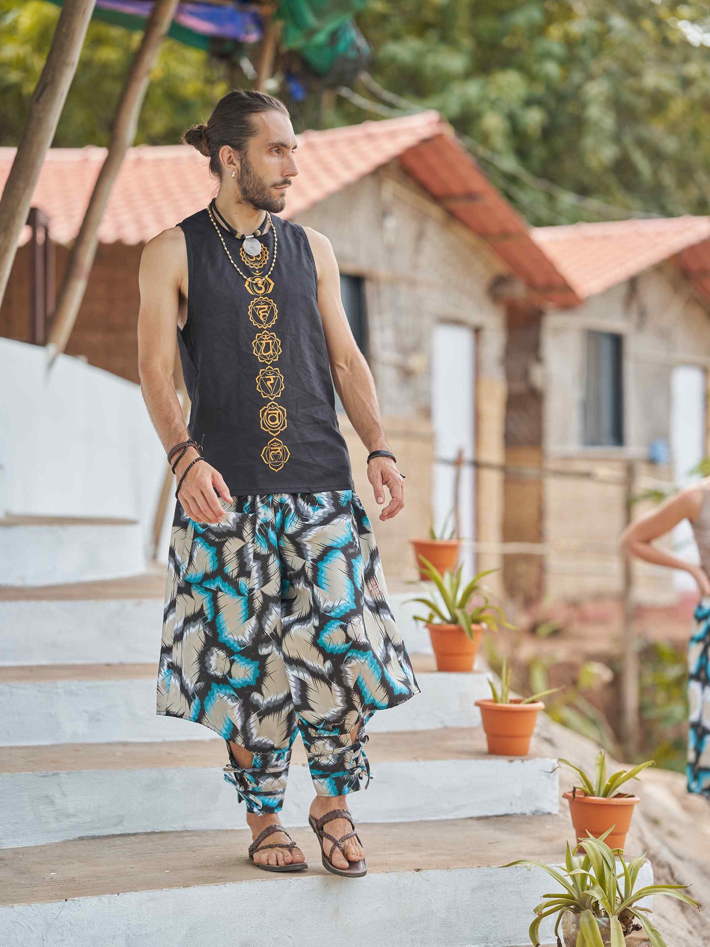 Buy Men's Tie Dye Look Bohemian Hippy Harem Pants For Yoga Travel Dance