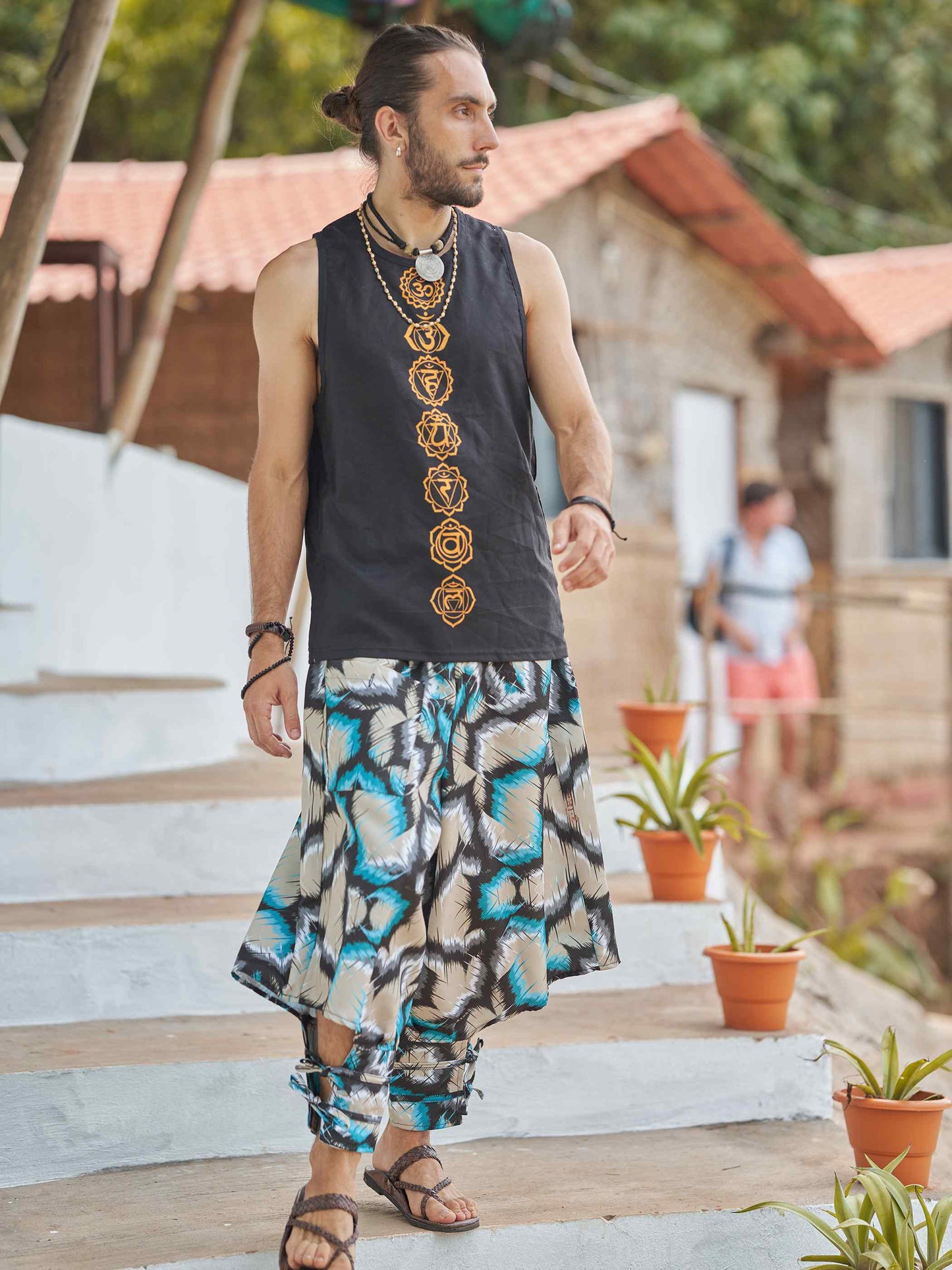 Buy Men's Tie Dye Look Bohemian Hippy Harem Pants For Yoga Travel Dance