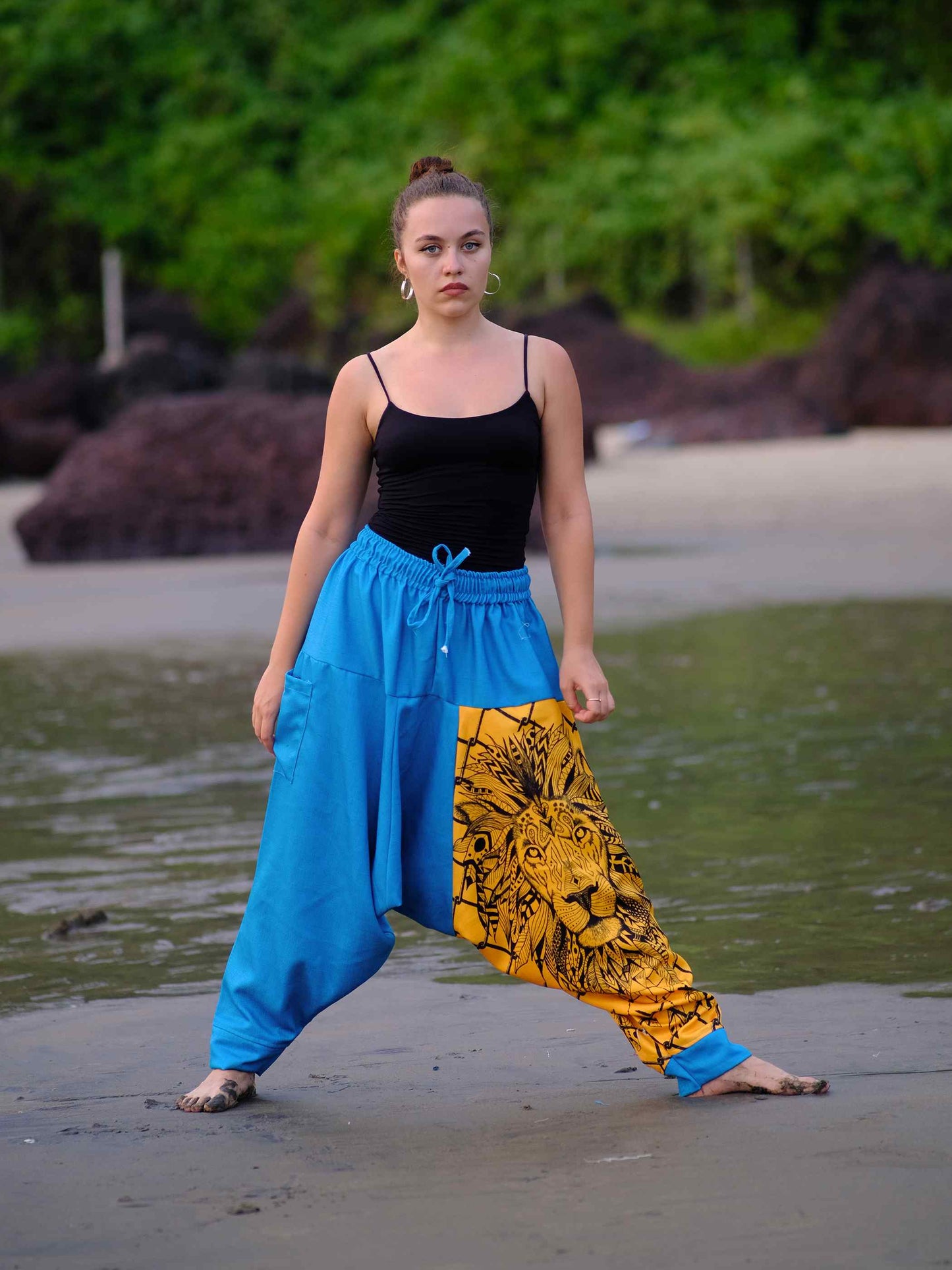 Shop Women's Lion Print Hippy Baggy Aladdin Bohemian Harem Pants For Travel Dance Yoga