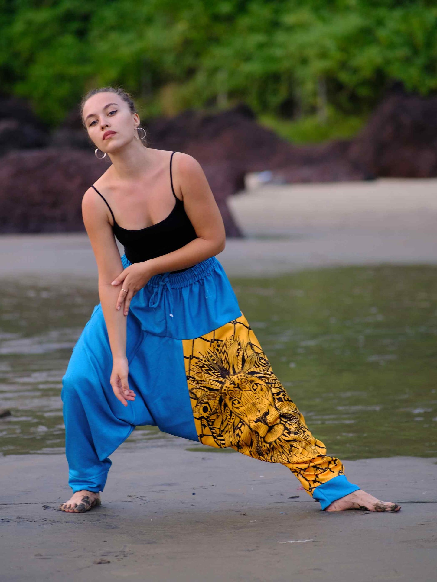 Shop Women's Lion Print Hippy Baggy Aladdin Bohemian Harem Pants For Travel Dance Yoga