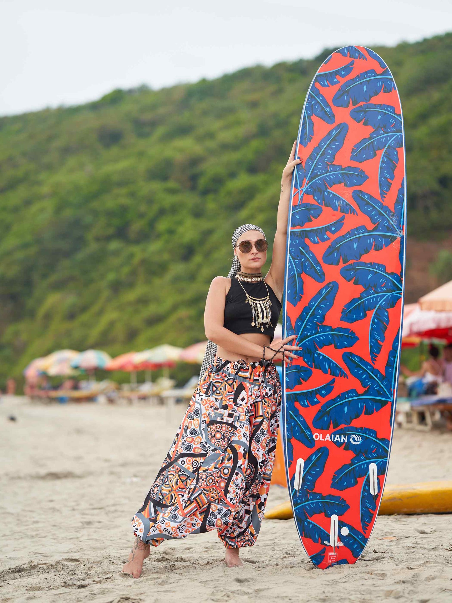 Buy Women's Wide-Open Geometric Dhoti Baggy Harem For Dance Yoga Travel