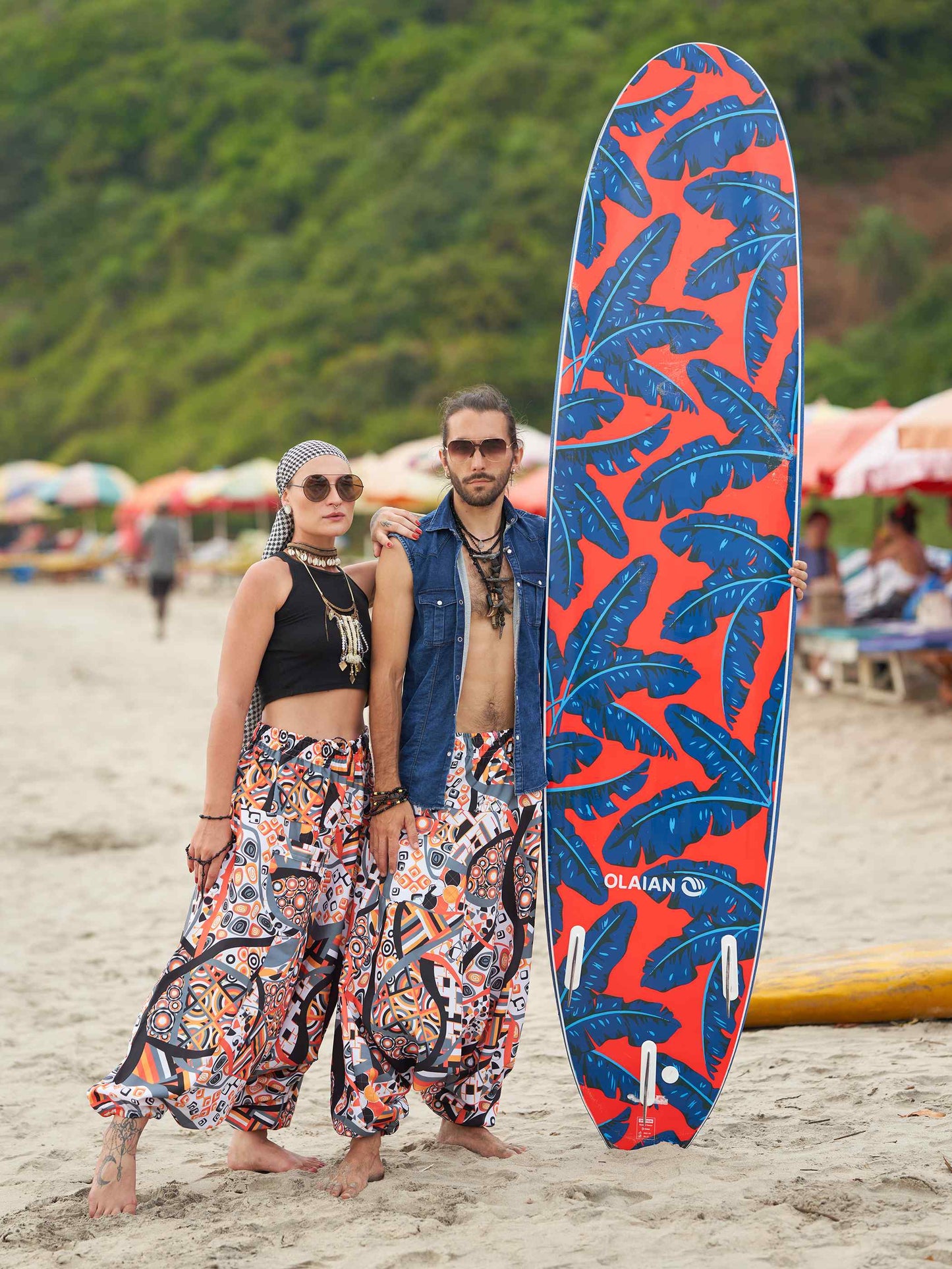 Buy Women's Wide-Open Geometric Dhoti Baggy Harem For Dance Yoga Travel