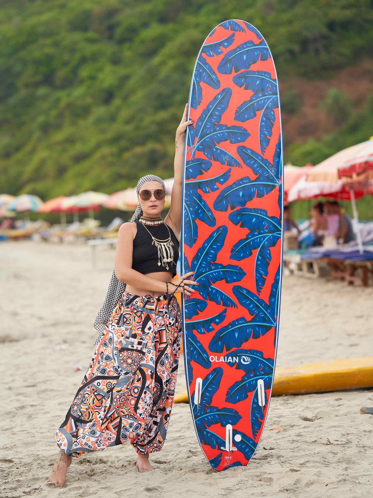 Buy Women's Wide-Open Geometric Dhoti Baggy Harem For Dance Yoga Travel