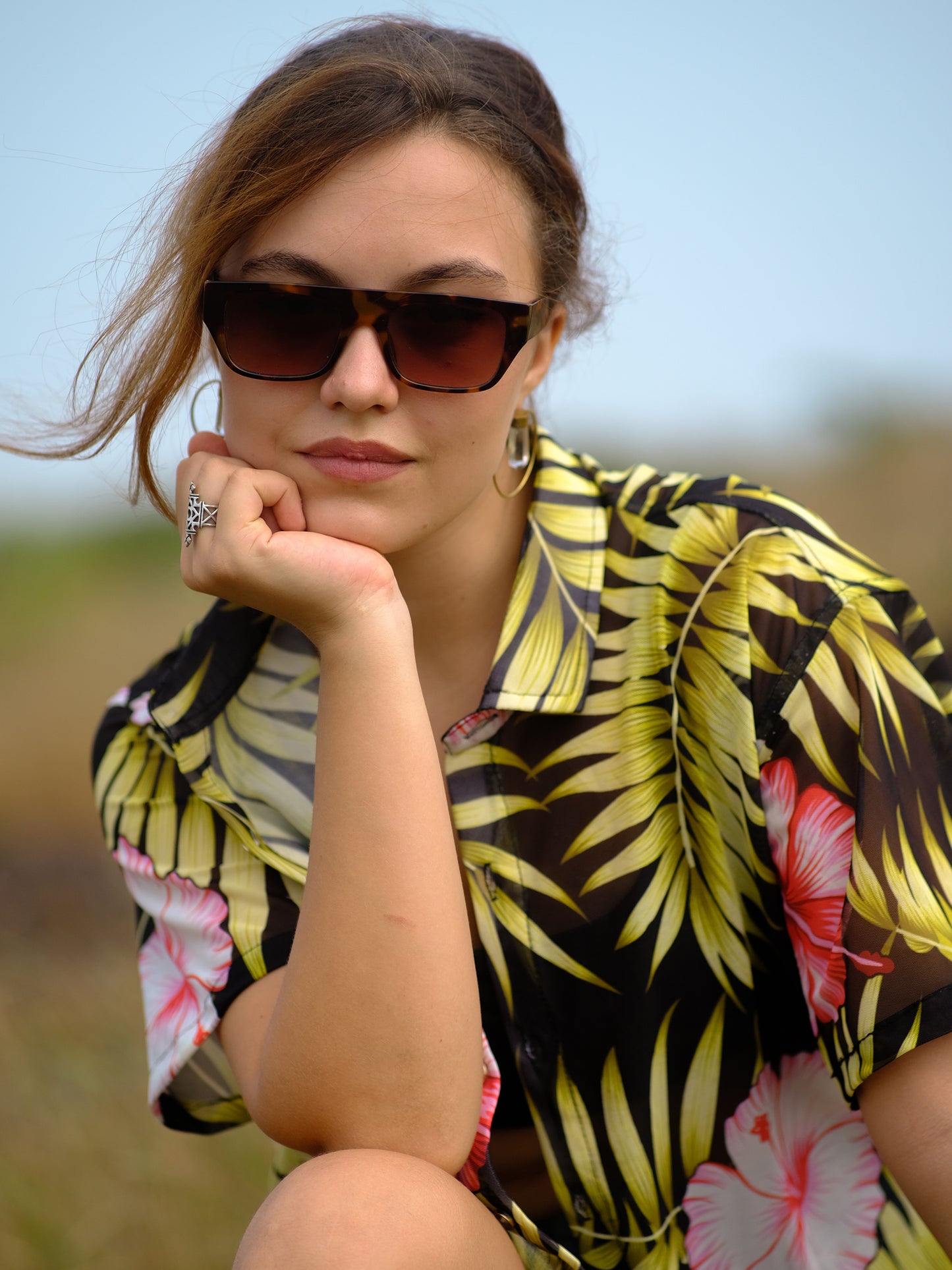 Buy Women's Tropical Floral Travel Pool Oversize Shirt
