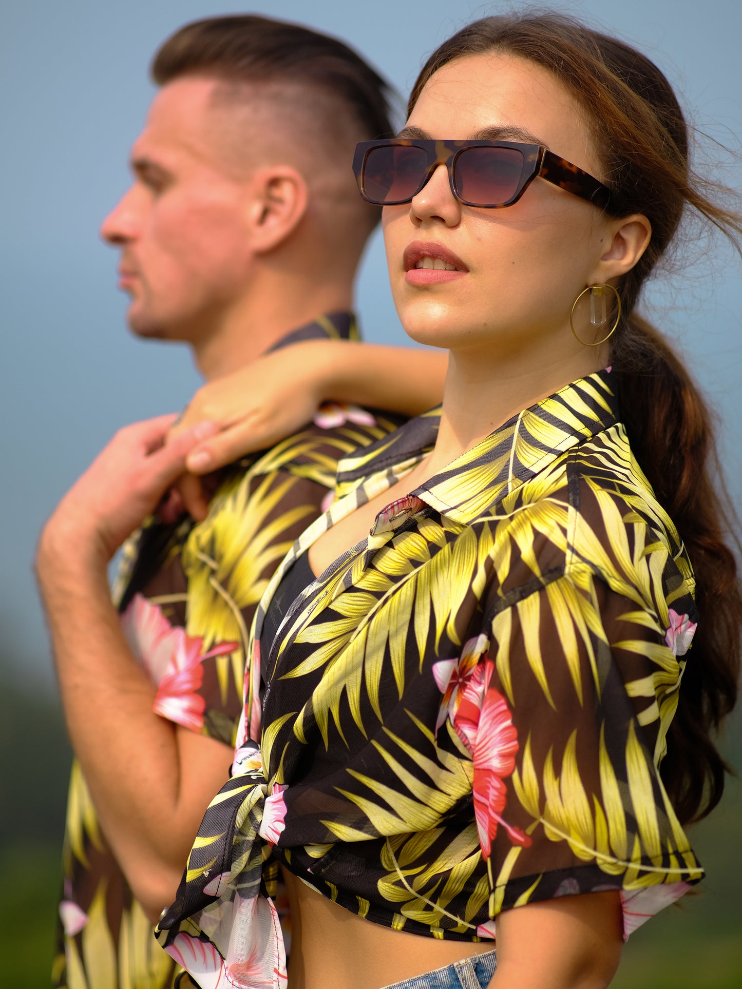 Buy Women's Tropical Floral Travel Pool Oversize Shirt
