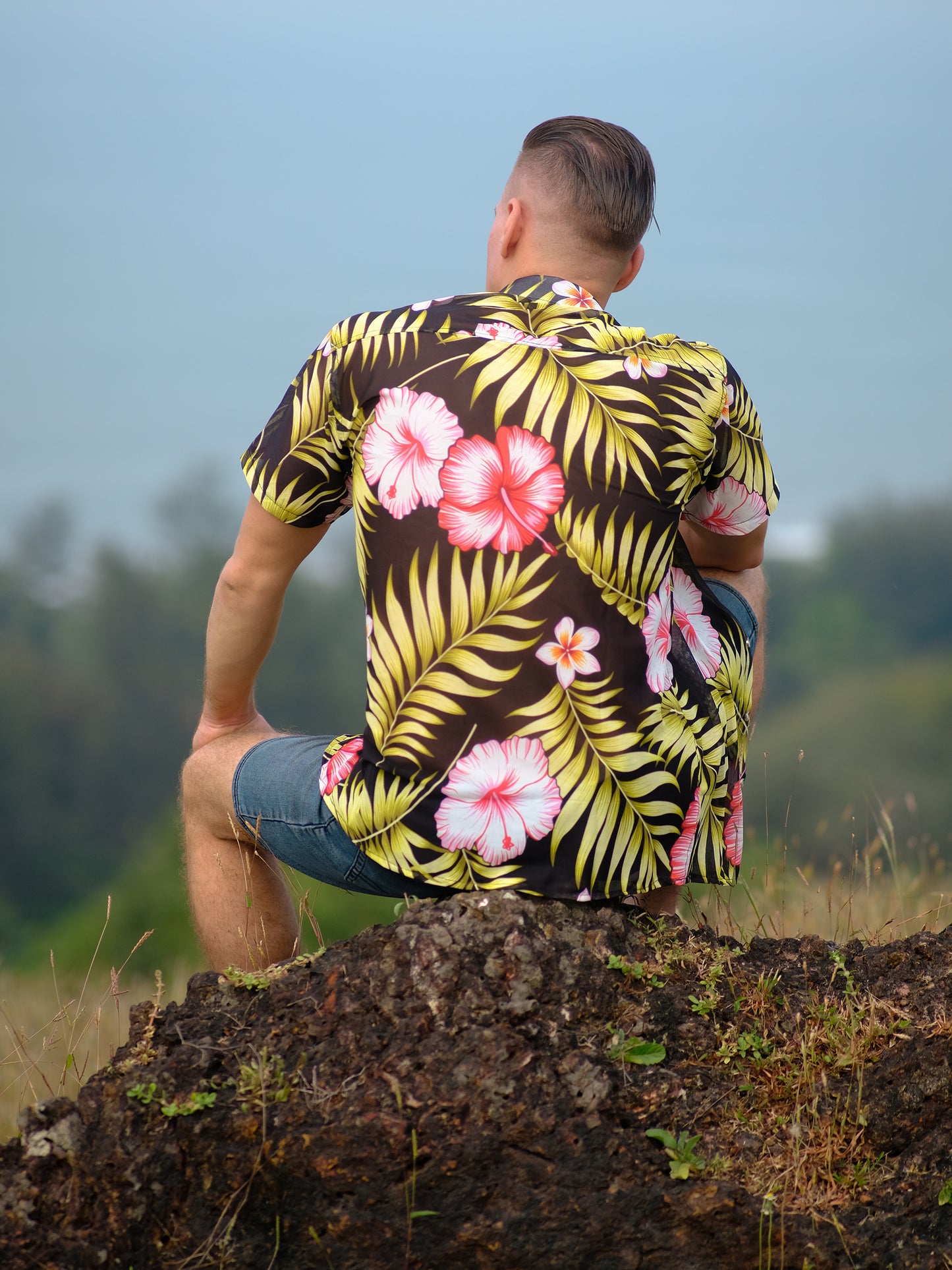Buy Men's Tropical Floral Travel Pool Oversize Shirt