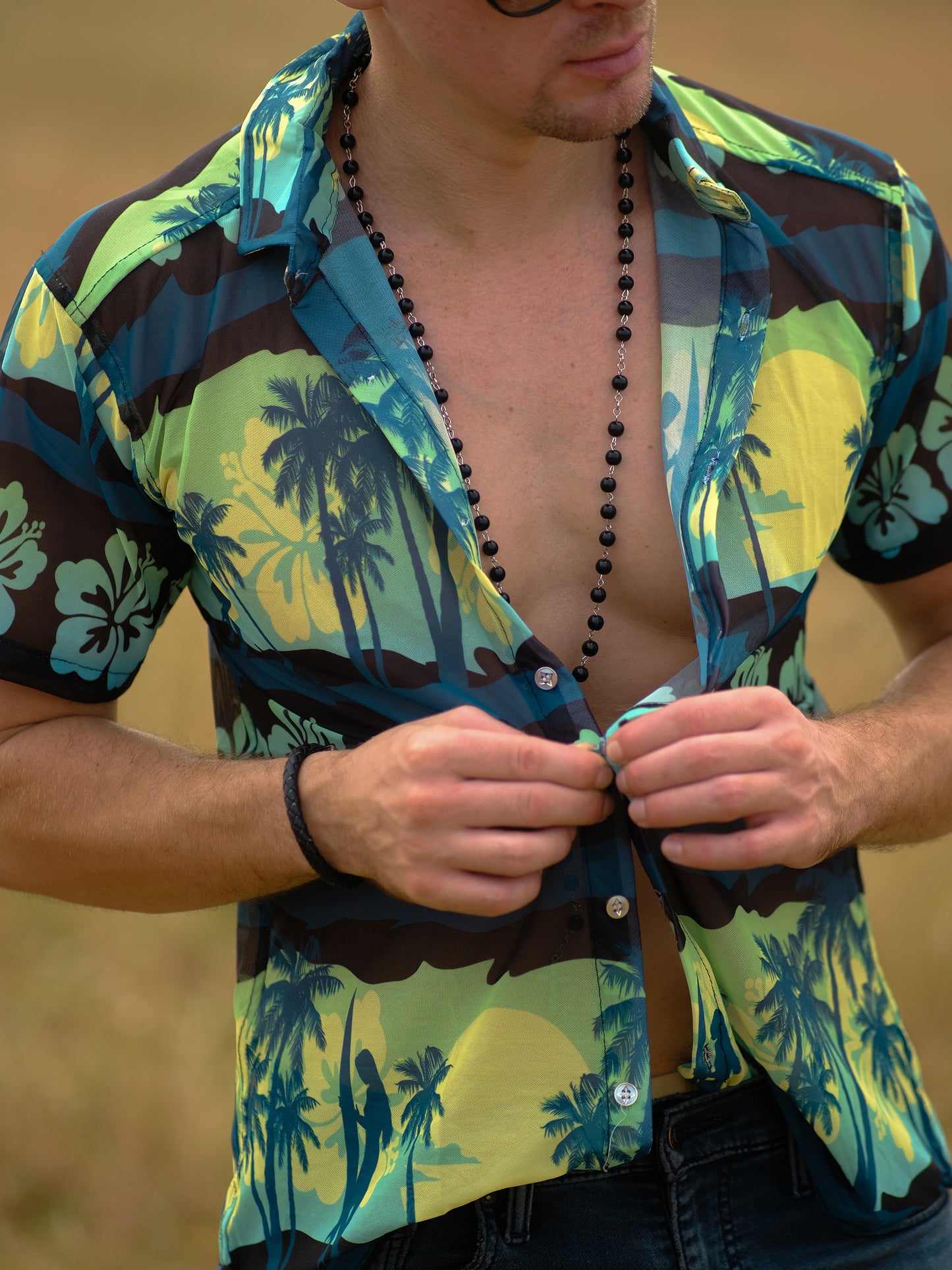 Men's Sunset Serenity Beach Travel Shirt