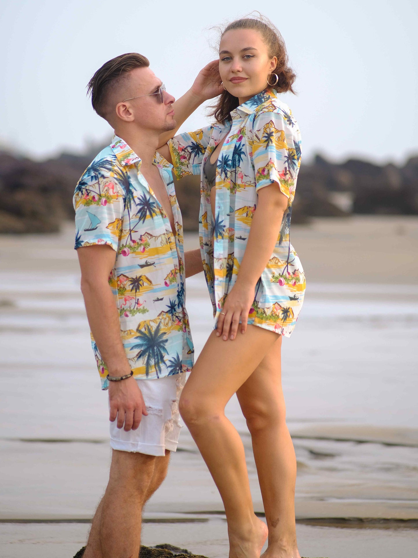 Women's Tropical Paradise Inspired Printed Goa Beach Shirt