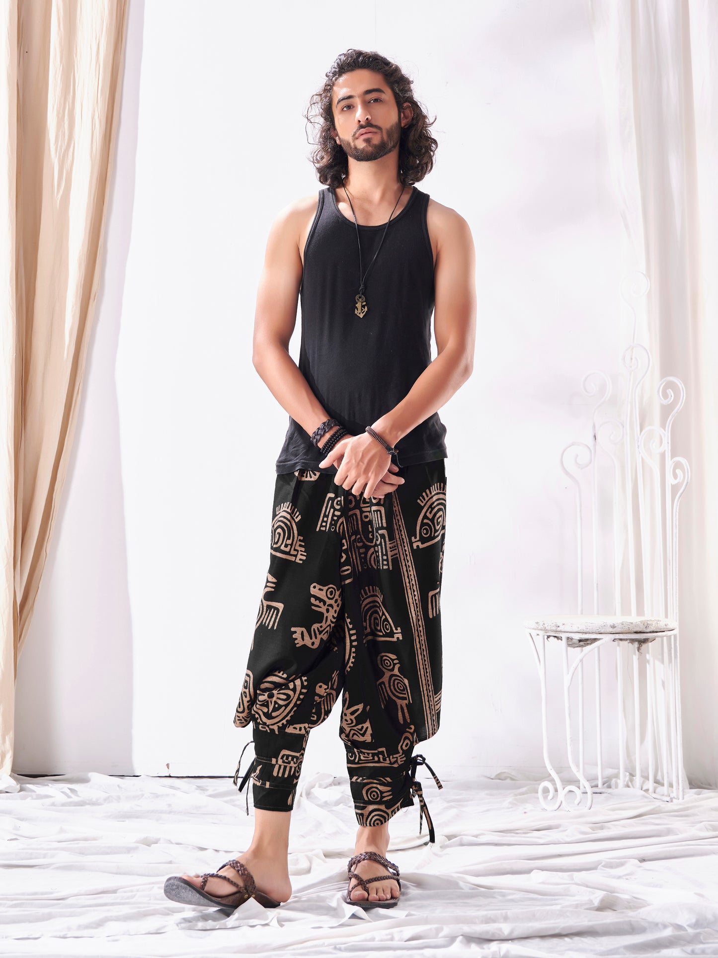 Buy Unisex Couple Baggy Gypsy Hippy Boho Harem Pants For Yoga Dance Travel