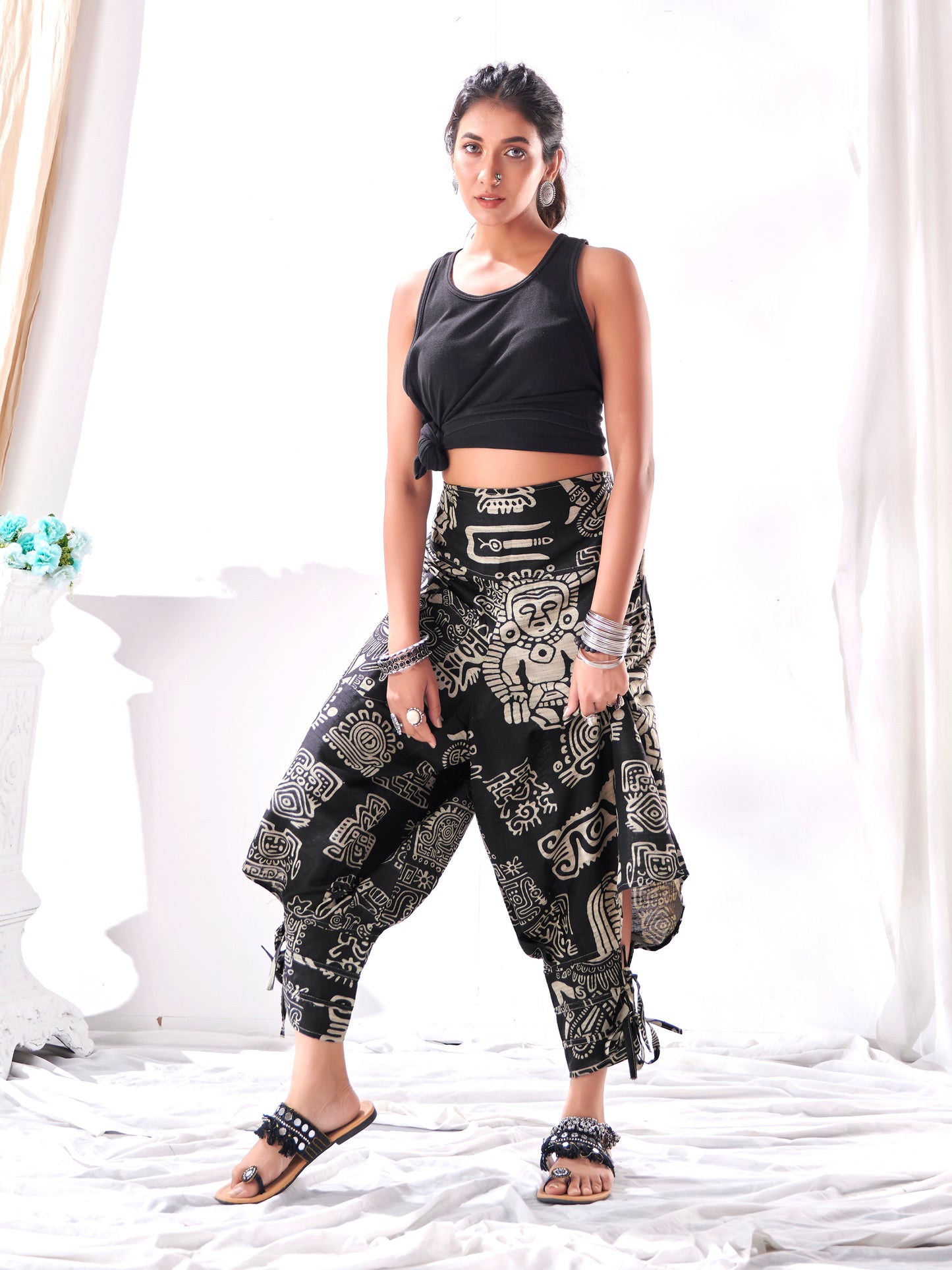 Buy Unisex Couple Tribal Print Baggy Hippy Boho Harem Pants For Dance Travel Yoga