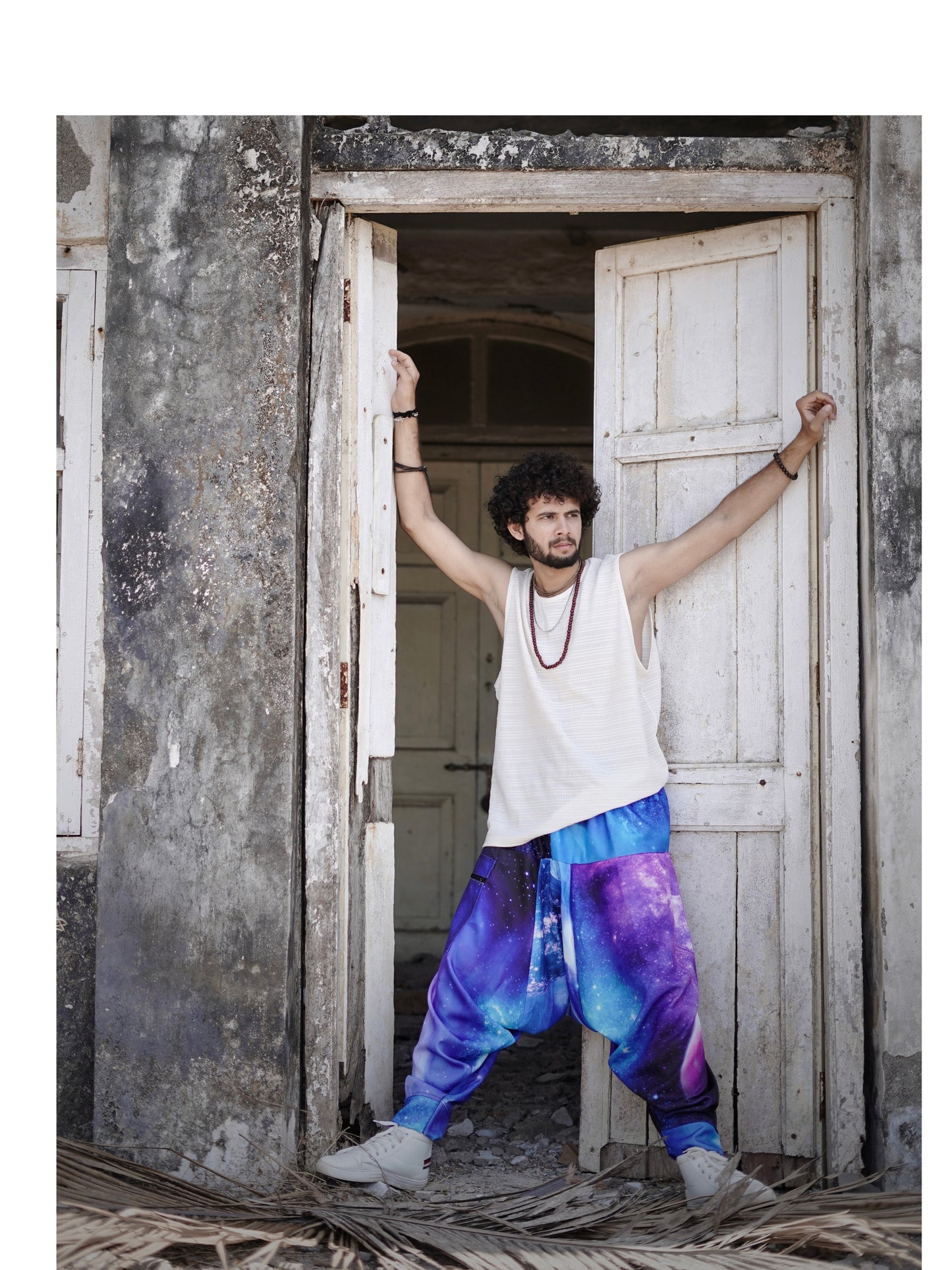 Men's Harem Pants Alibaba Baggy Balloon Galaxy Print Boho Pants