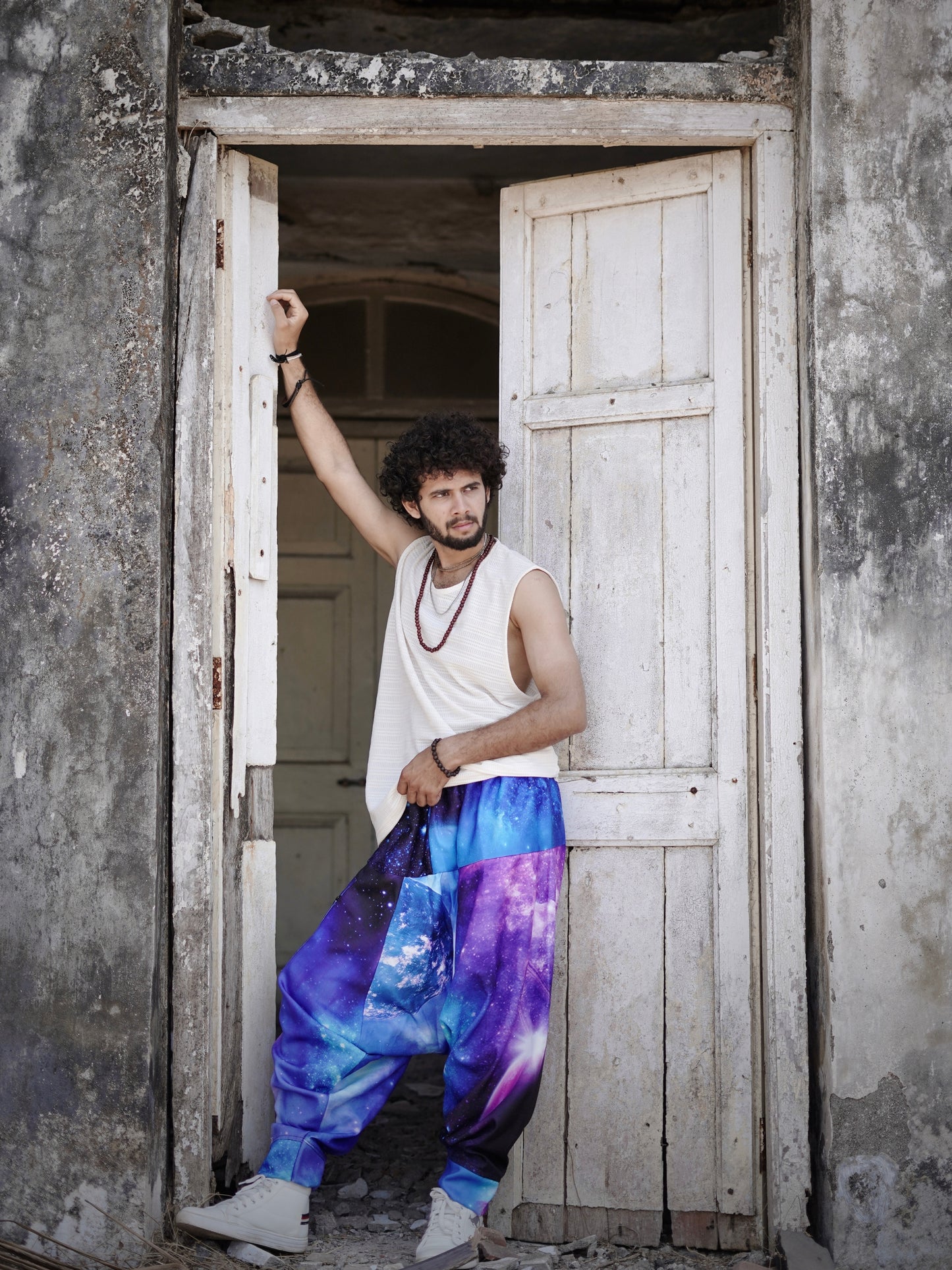 Men's Harem Pants Alibaba Baggy Balloon Galaxy Print Boho Pants