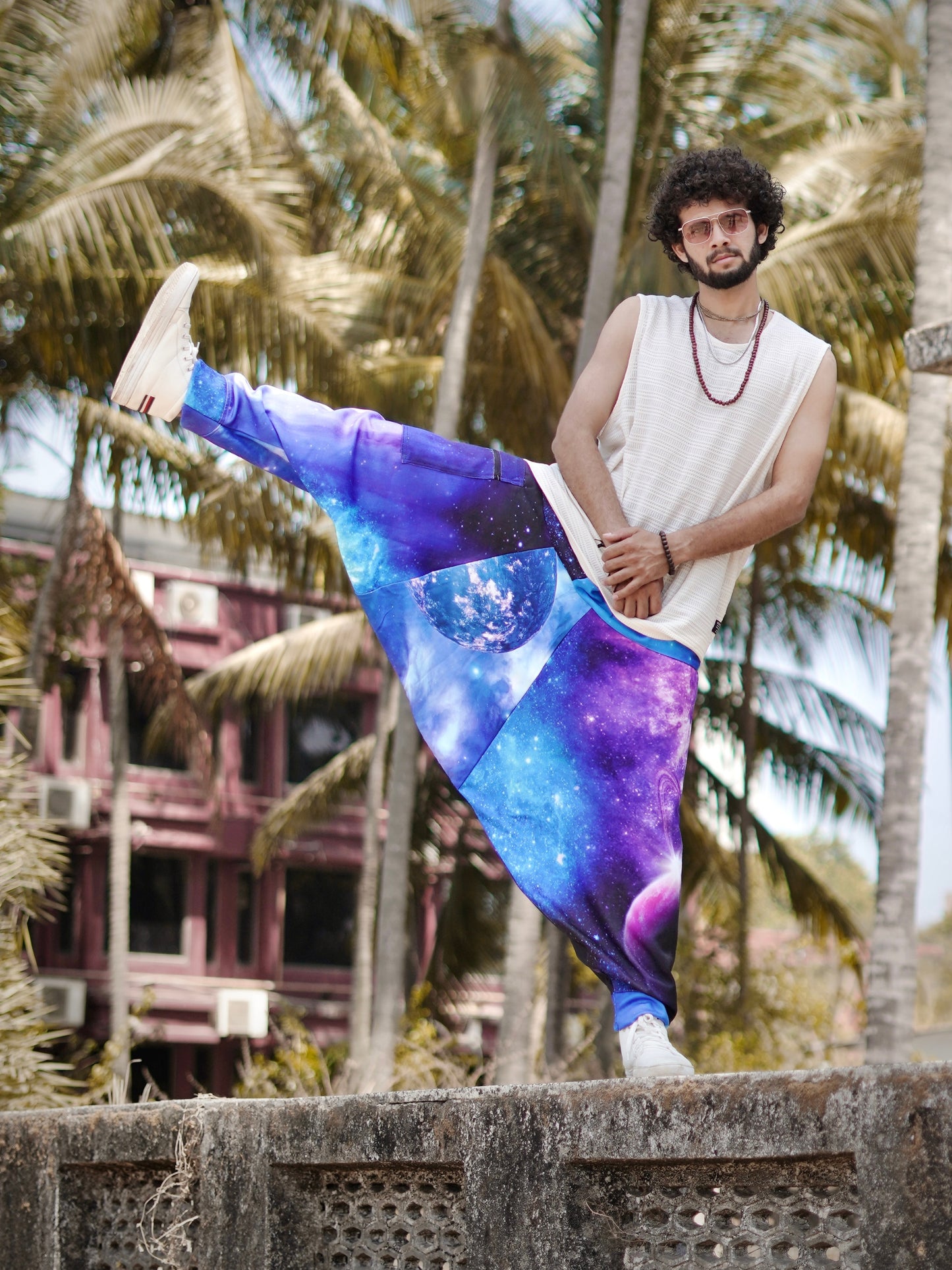 Men's Harem Pants Alibaba Baggy Balloon Galaxy Print Boho Pants