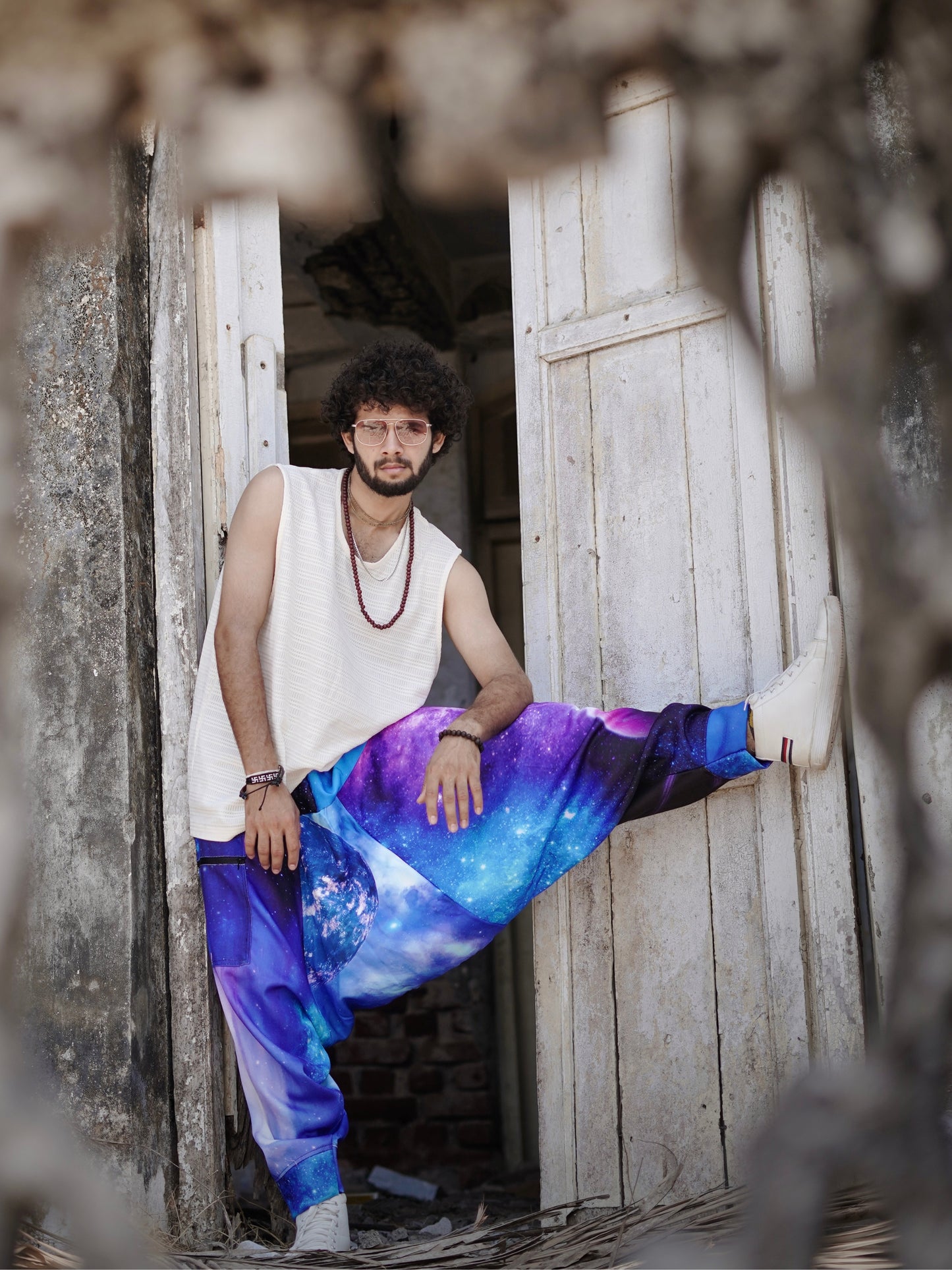 Men's Harem Pants Alibaba Baggy Balloon Galaxy Print Boho Pants