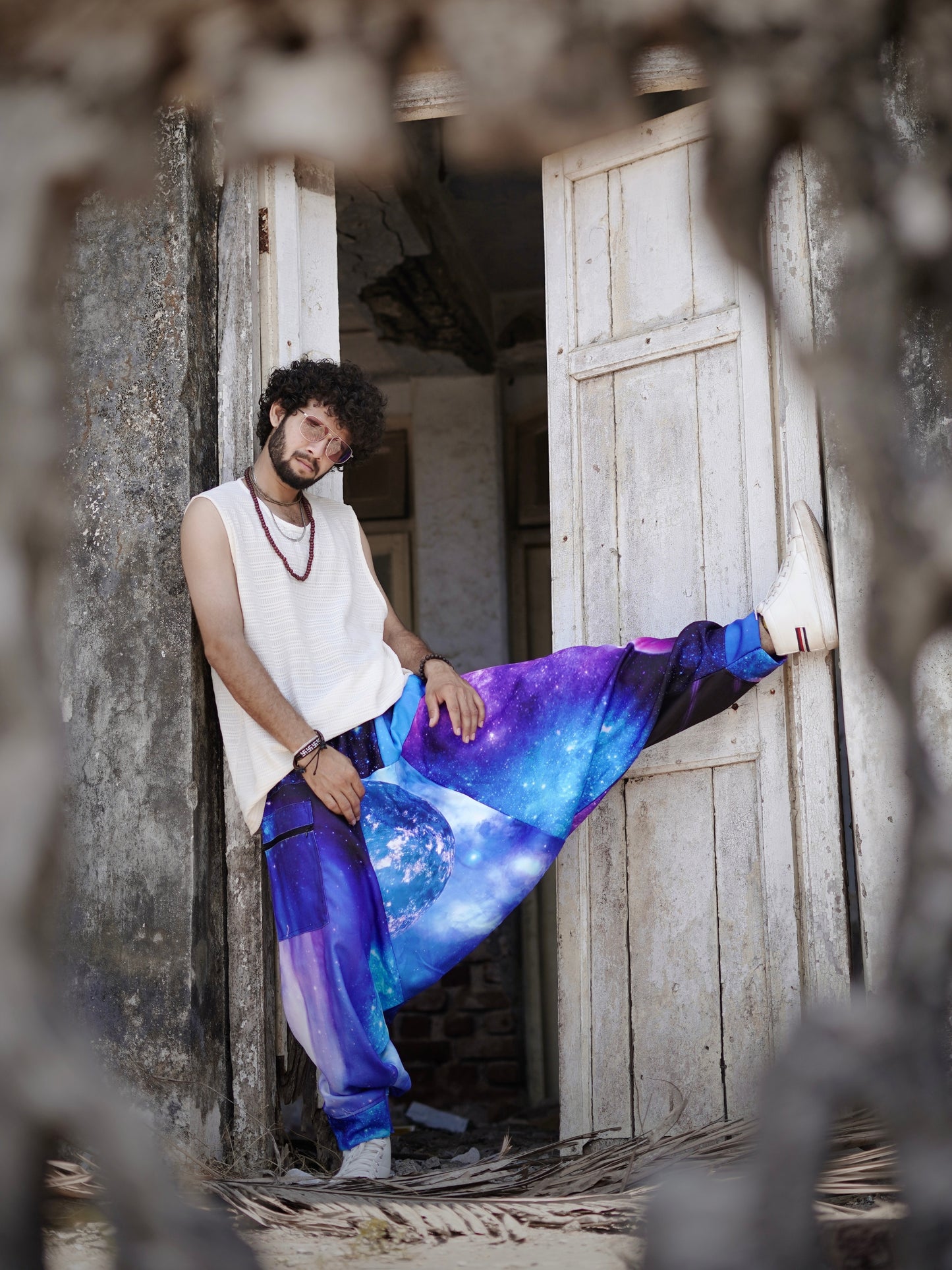 Men's Harem Pants Alibaba Baggy Balloon Galaxy Print Boho Pants