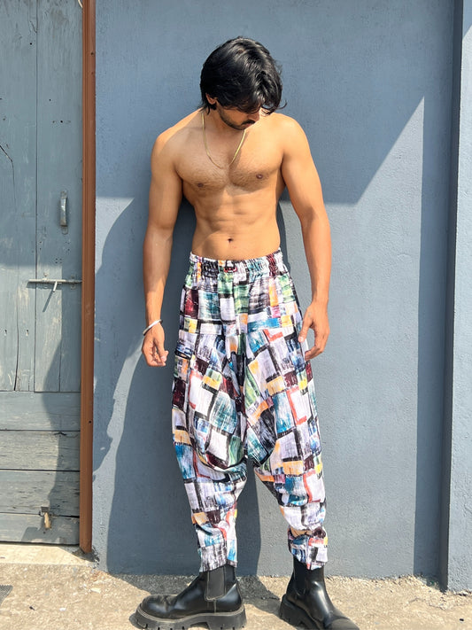 Men's Harem Pant For Yoga Dance Travel Track Geometric print