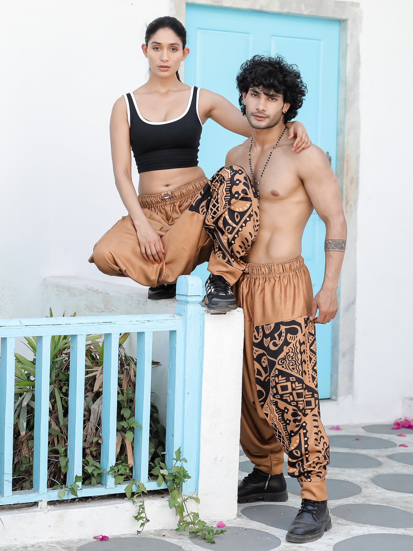 Men's Tribal Print Bohemian Hippy Harem Pants For Dance Travel Yoga
