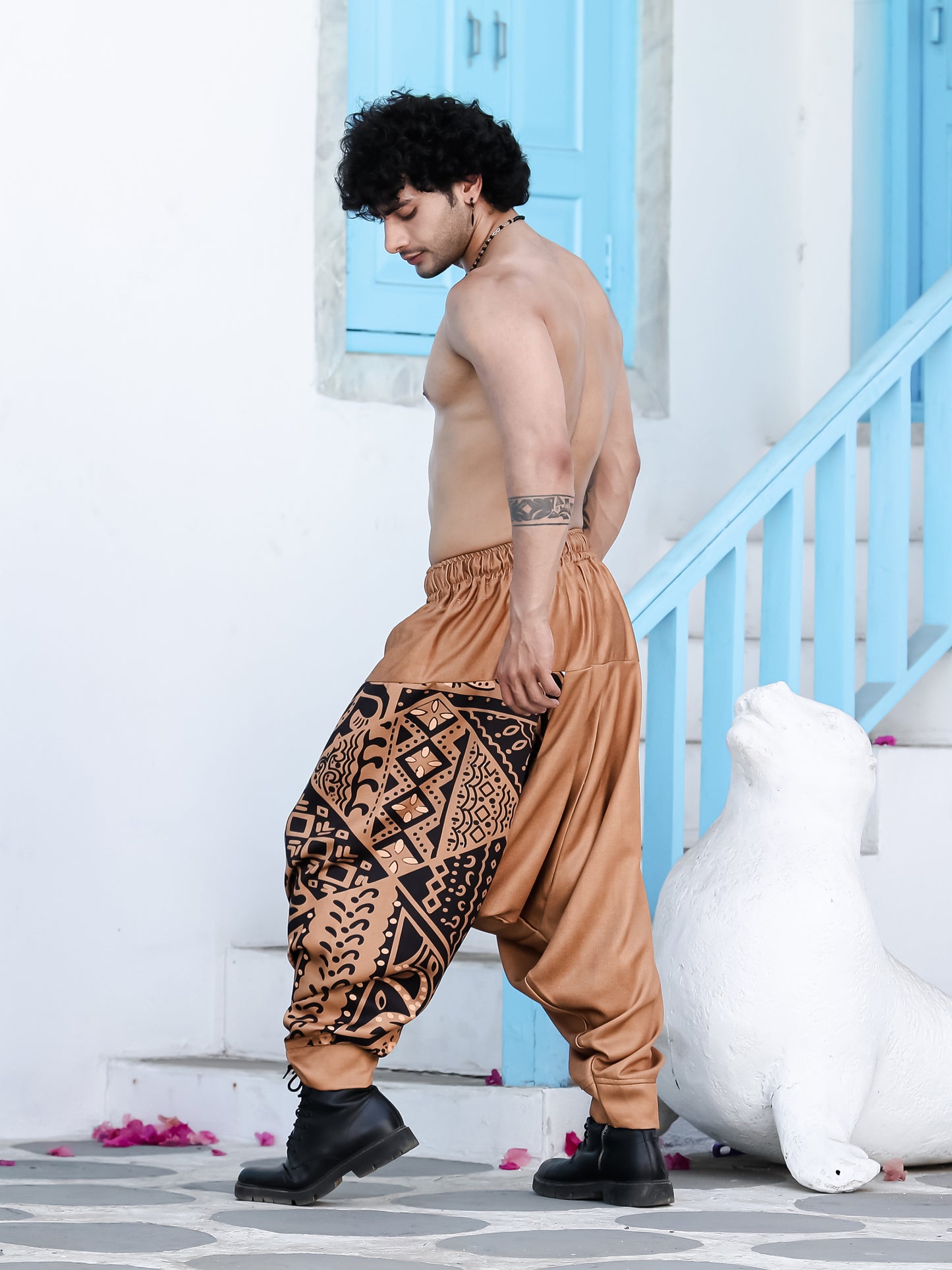 Men's Tribal Print Bohemian Hippy Harem Pants For Dance Travel Yoga