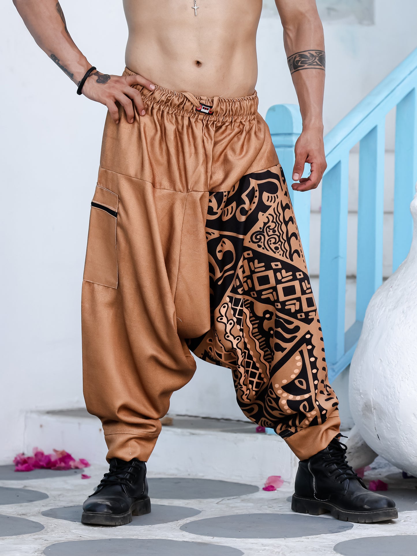 Men's Tribal Print Bohemian Hippy Harem Pants For Dance Travel Yoga
