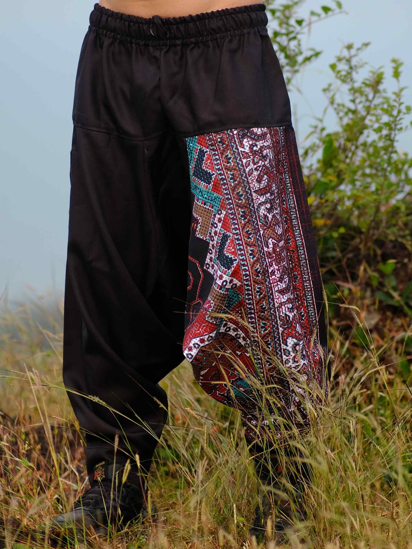 Buy Men's Red Owl Bohemian Hippy Balloon Harem Pants For Travel Dance Yoga