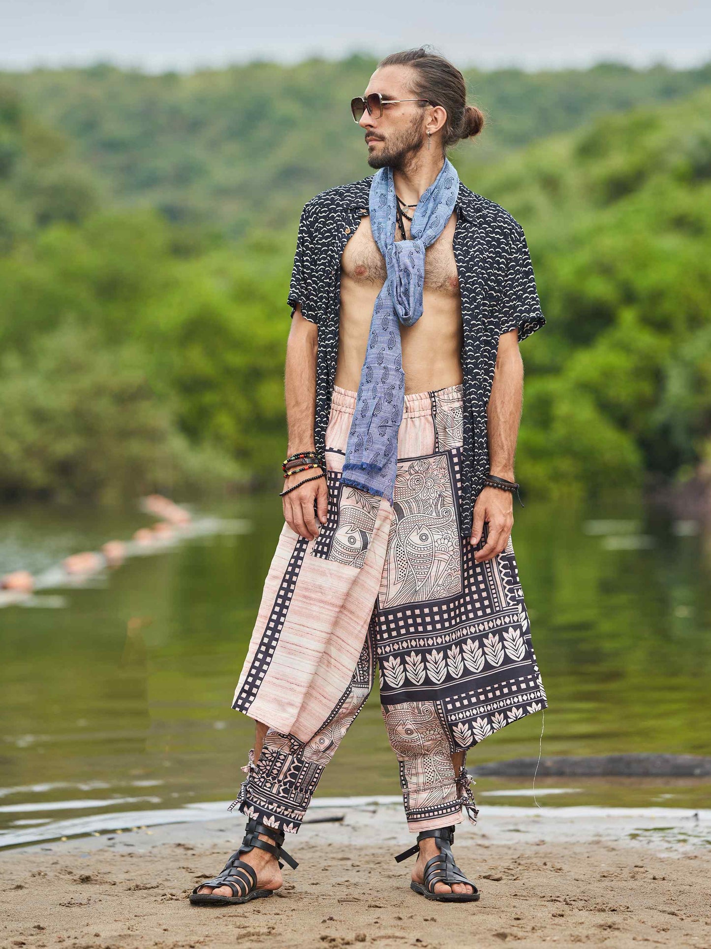 Buy Men's Artistic Tribal Harem Pants for Travel Dance Yoga