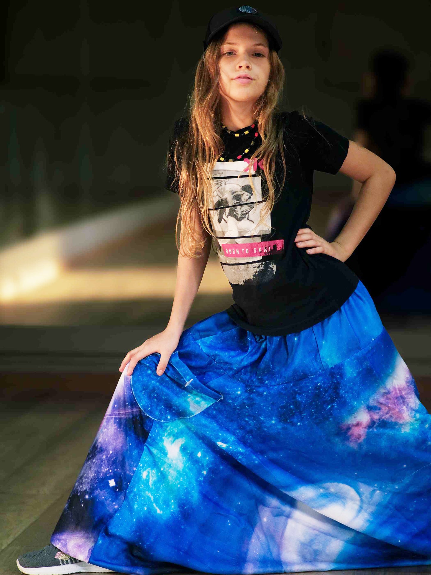 Girl's Kids Galaxy Print Alibaba Baggy Harem Pants For Dance