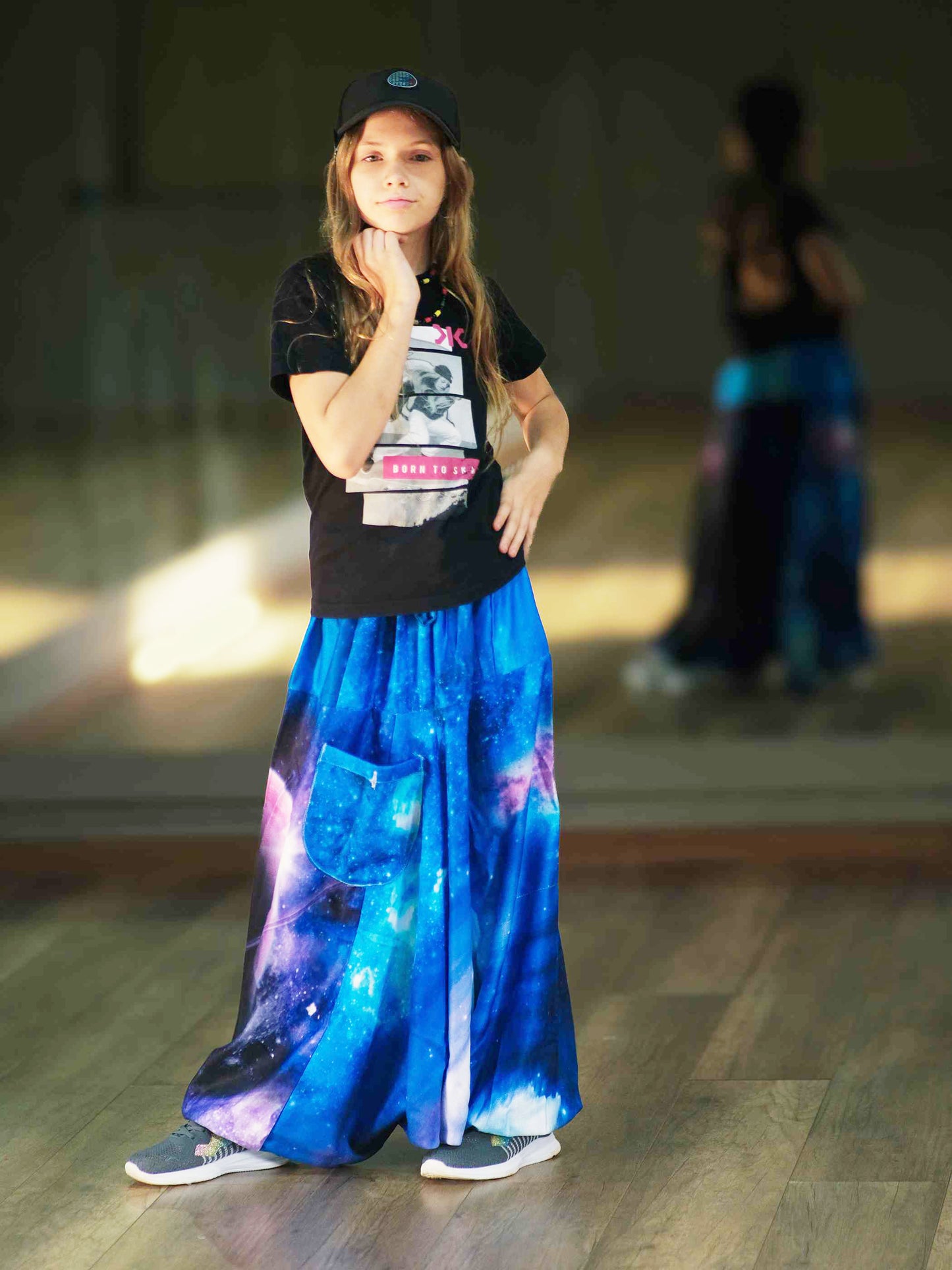 Girl's Kids Galaxy Print Alibaba Baggy Harem Pants For Dance