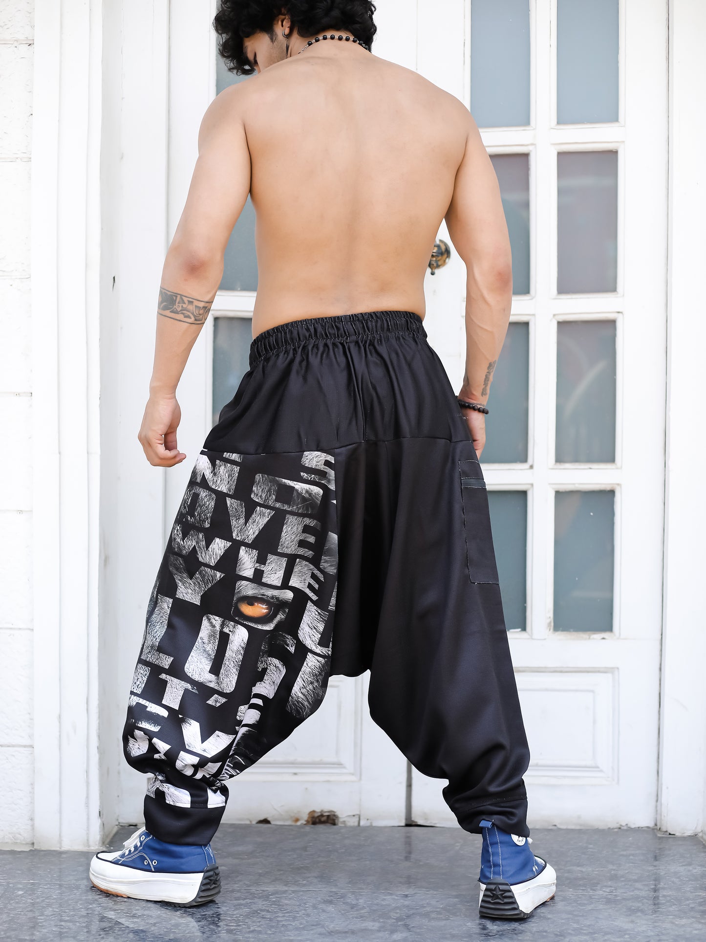 Men's King Lion Print Baggy Aladdin Harem Pants For Travel Dance Yoga