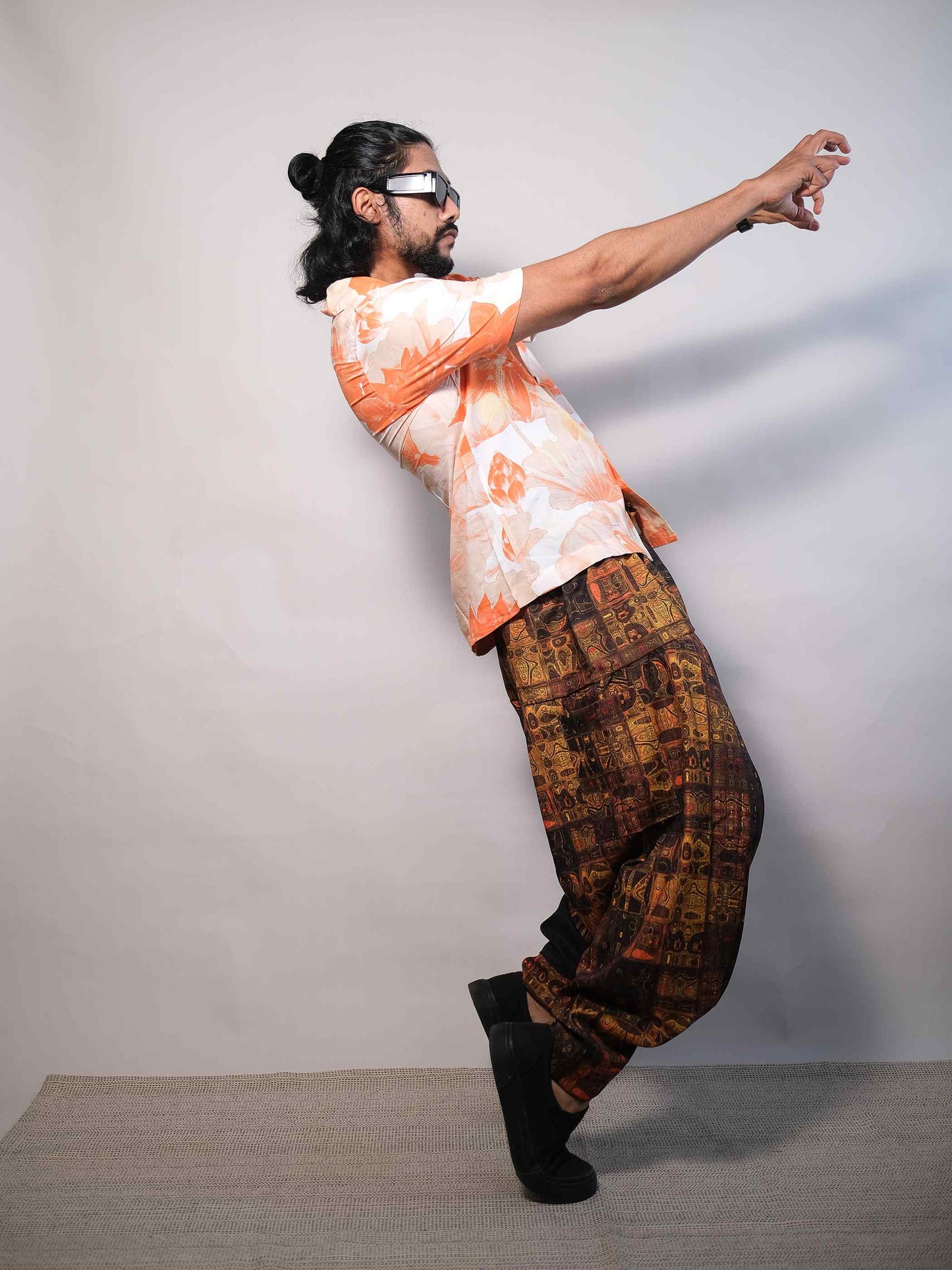 Men's Lion Print Balloon Aladdin Hippy Harem Pants For Travel Dance Yoga