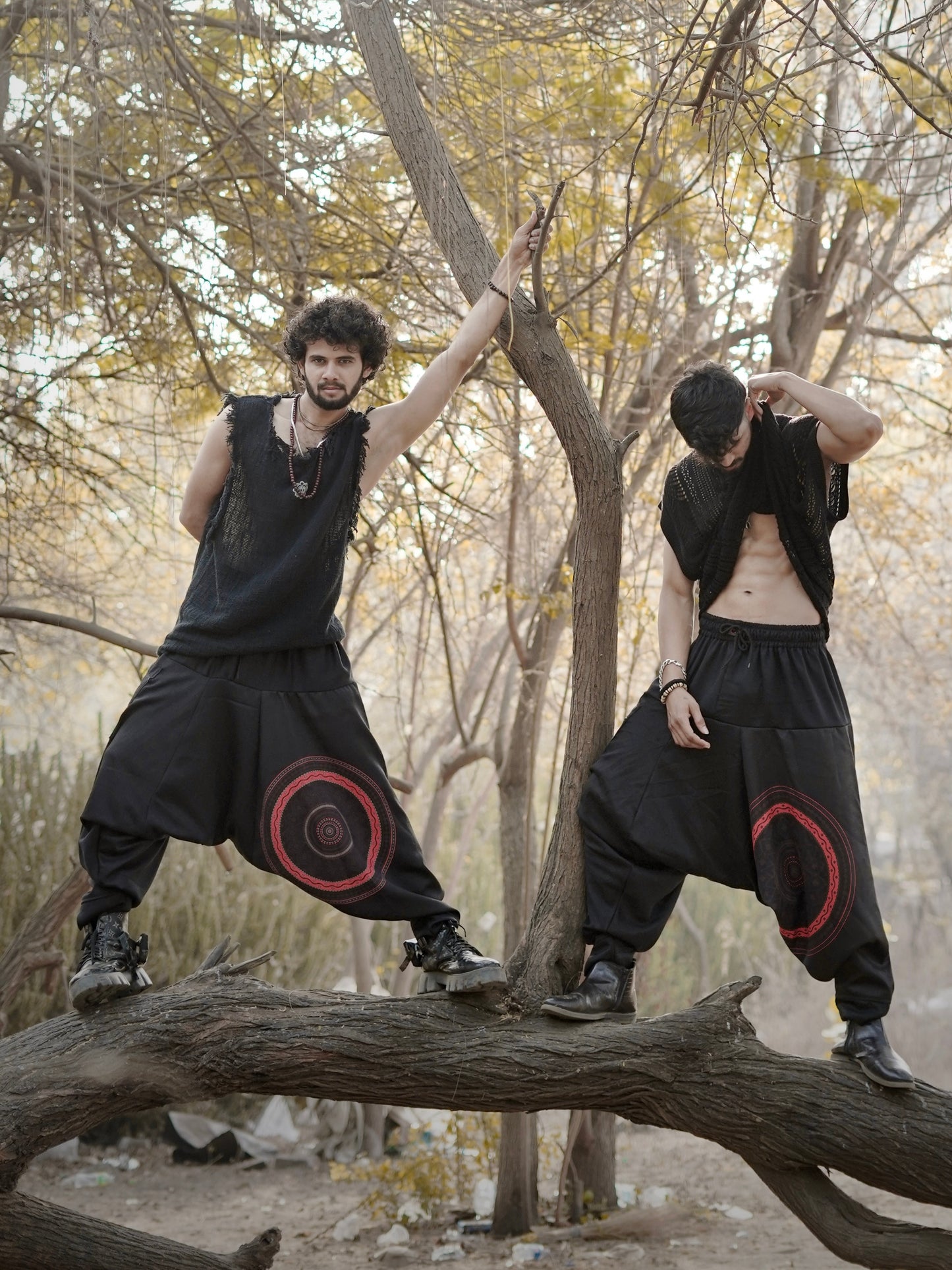 Men’s Mandala Print Harem Pants – Free Size Boho Trousers for Dance, Travel & Yoga