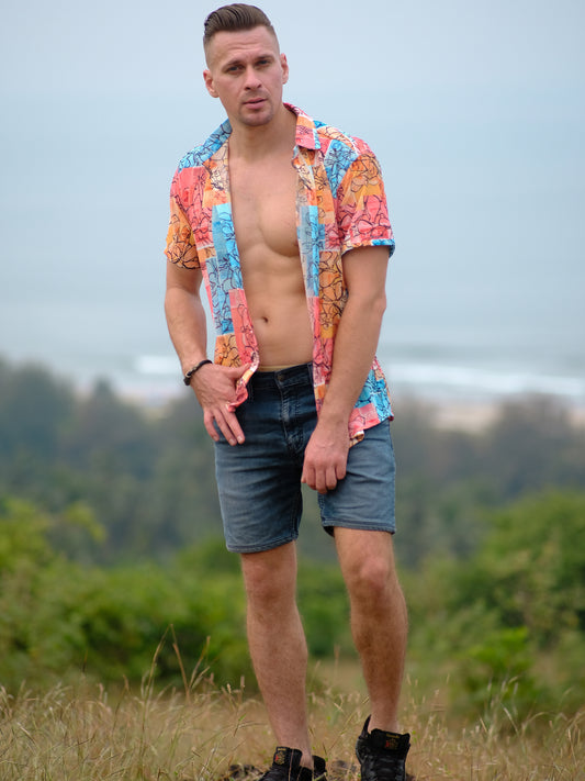 Buy Men's Floral Voyage Travel Beach Shirt