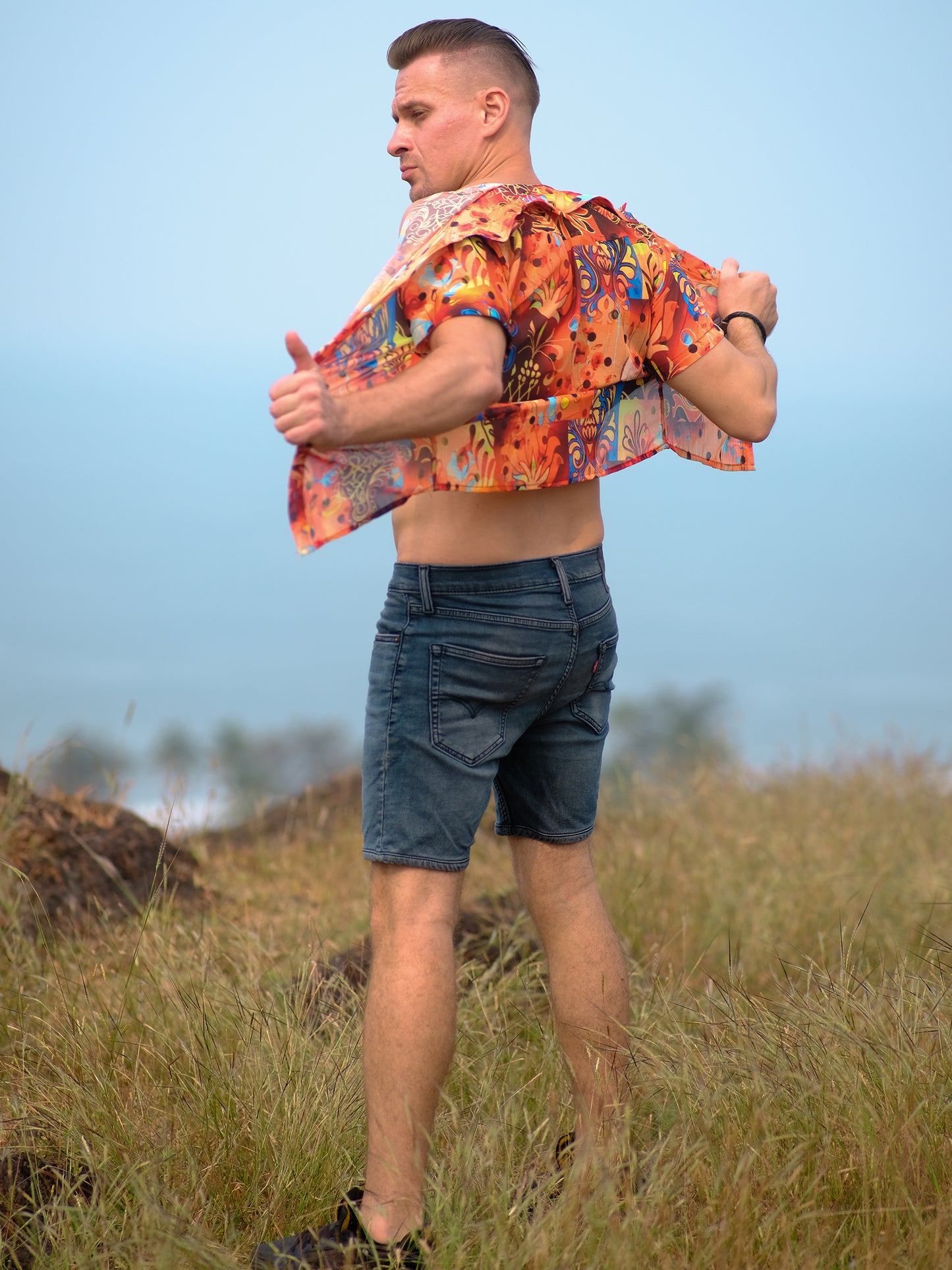 Buy Men's Artistic Printed Travel Pool Shirt