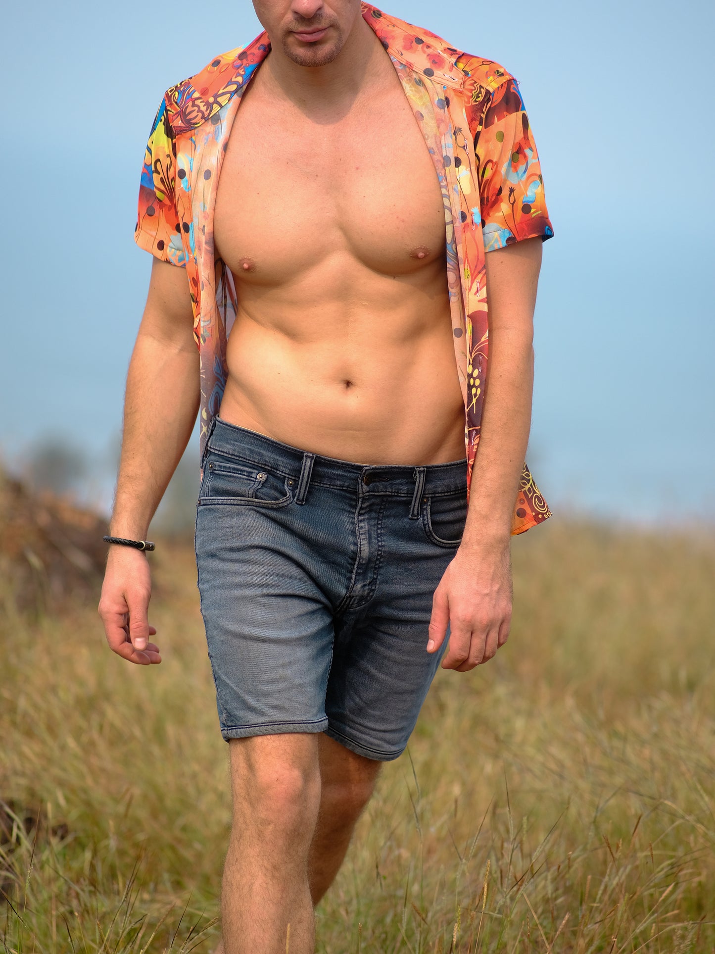Buy Men's Artistic Printed Travel Pool Shirt