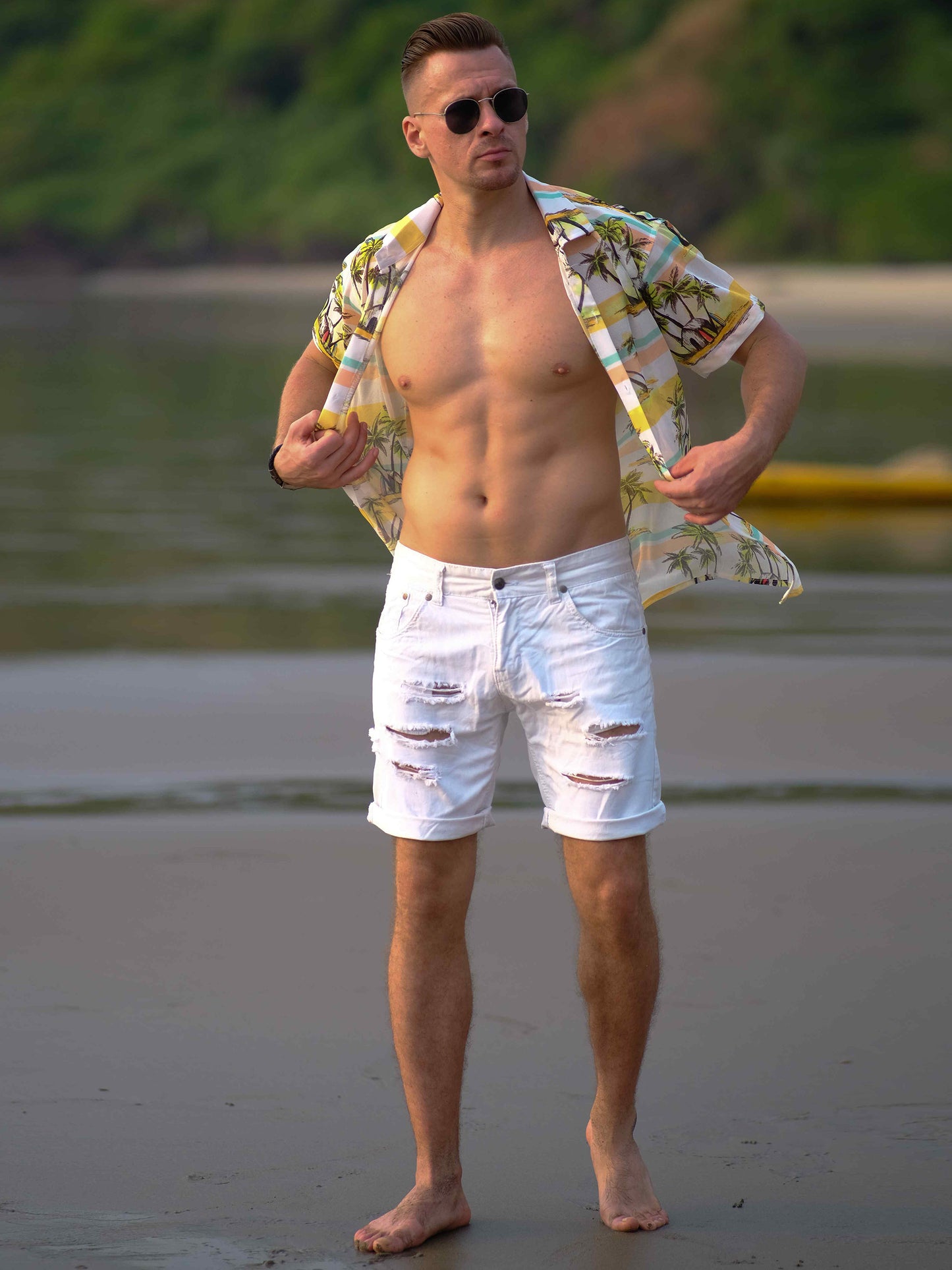 Men's Seaside Bliss Coastal Net Travel Shirt