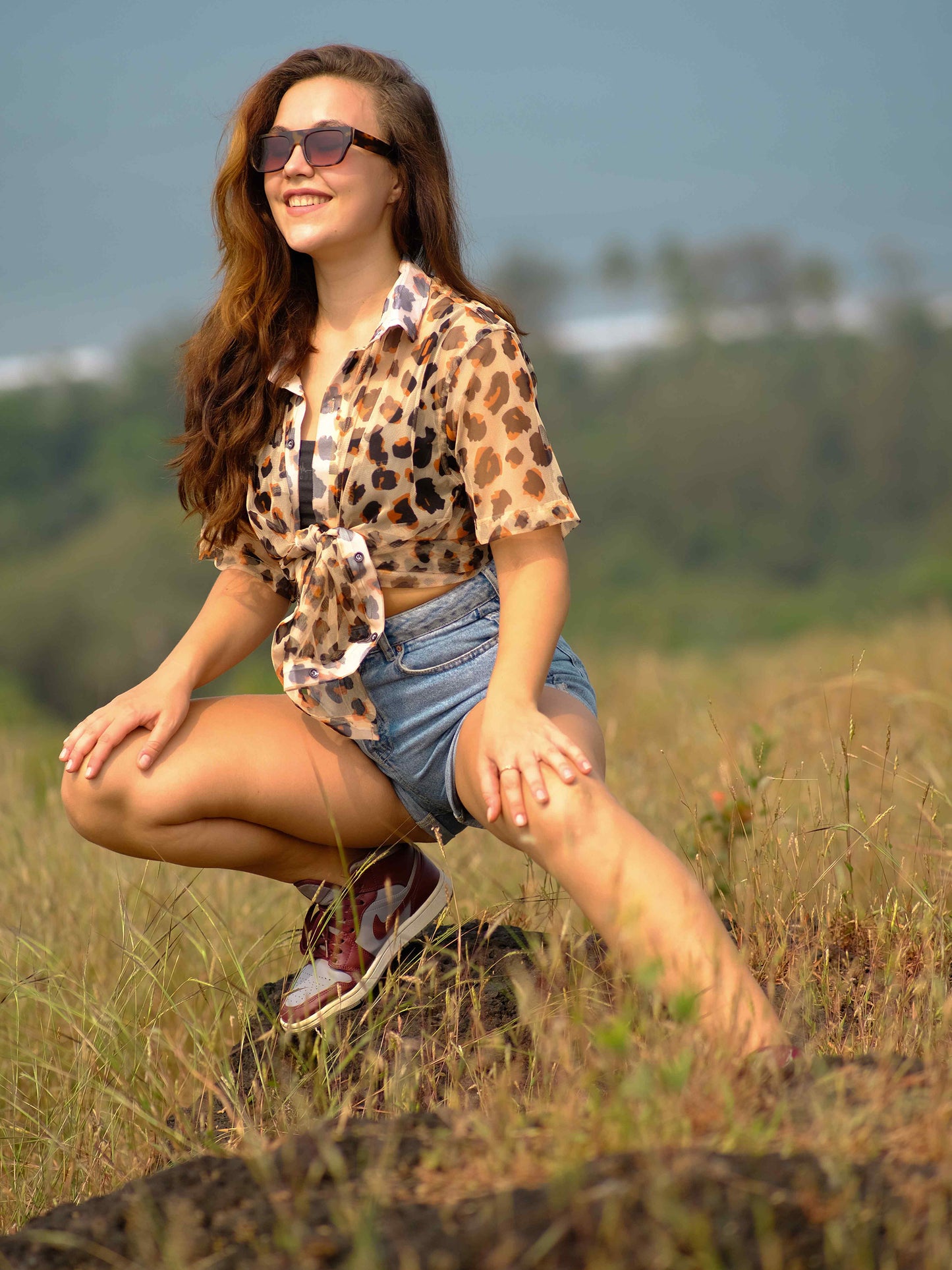 Women's Leopard Cheetah Print Travel Shirt
