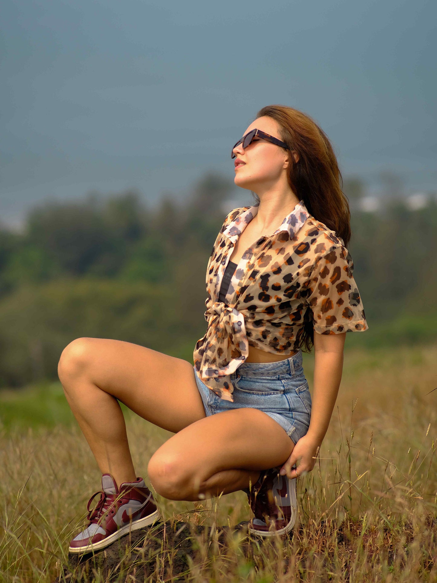 Women's Leopard Cheetah Print Travel Shirt