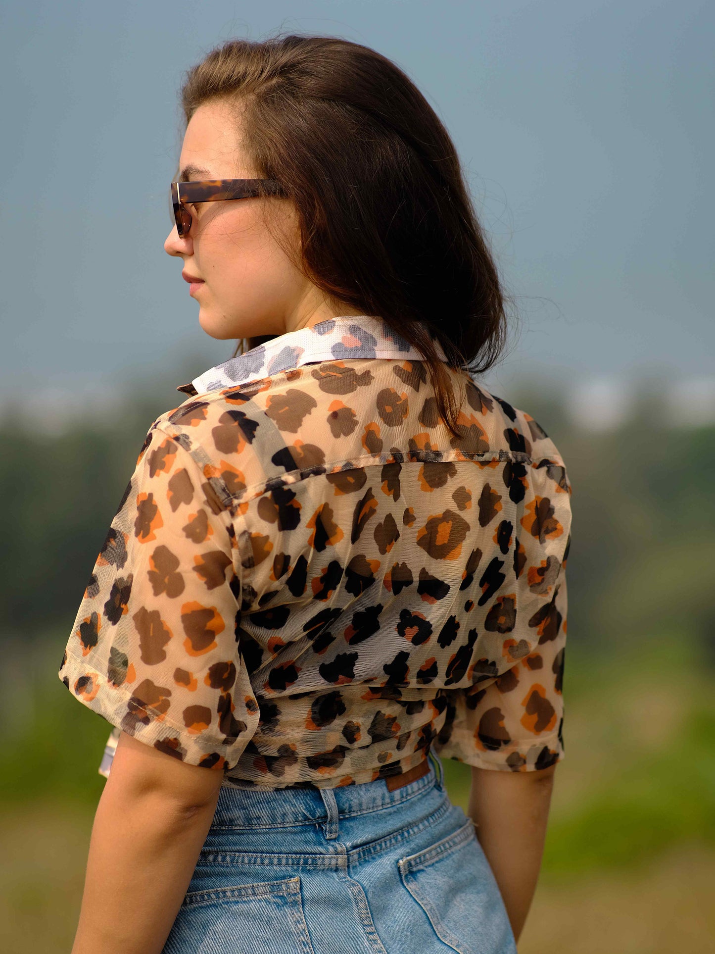 Women's Leopard Cheetah Print Travel Shirt