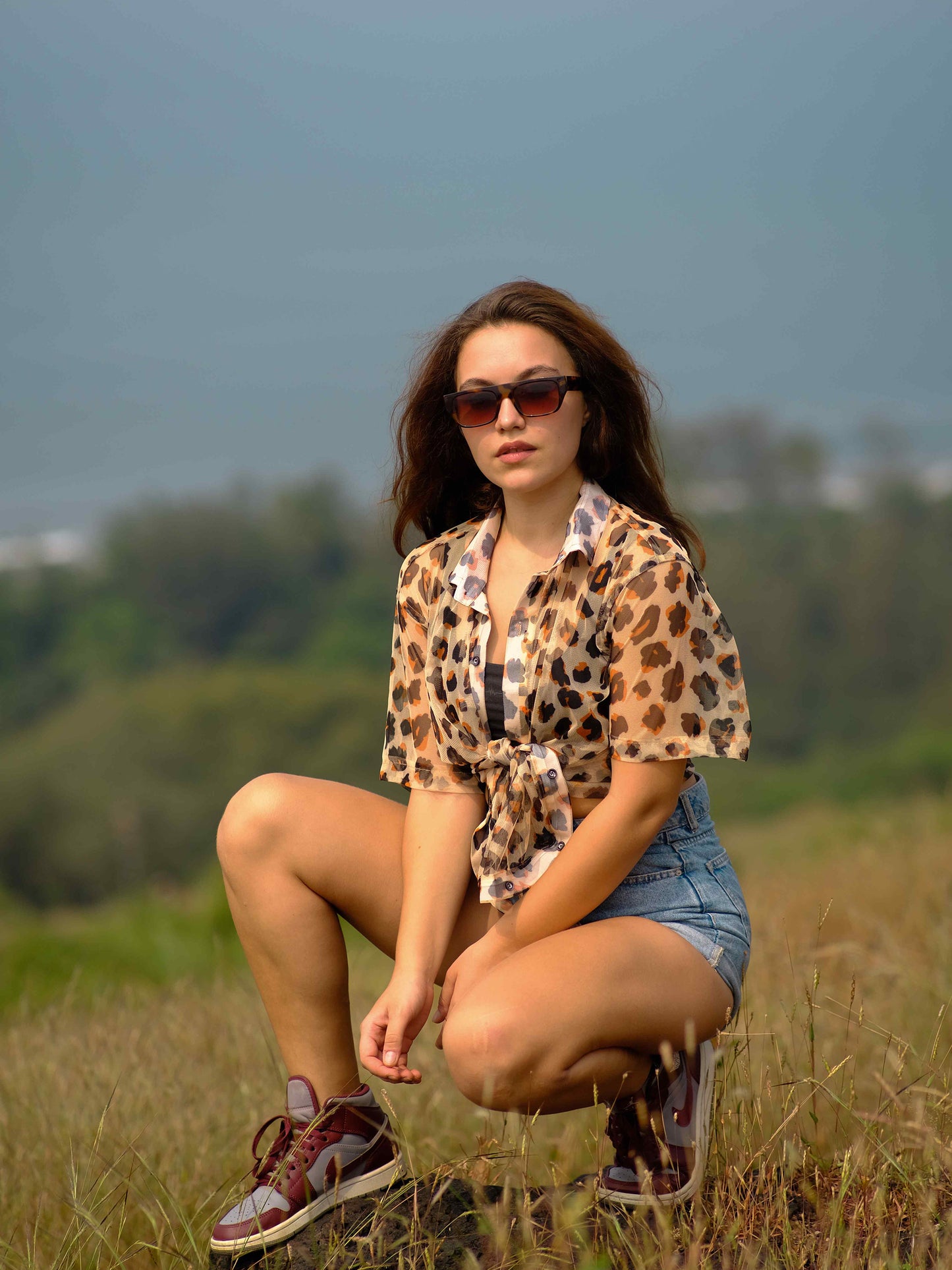 Women's Leopard Cheetah Print Travel Shirt