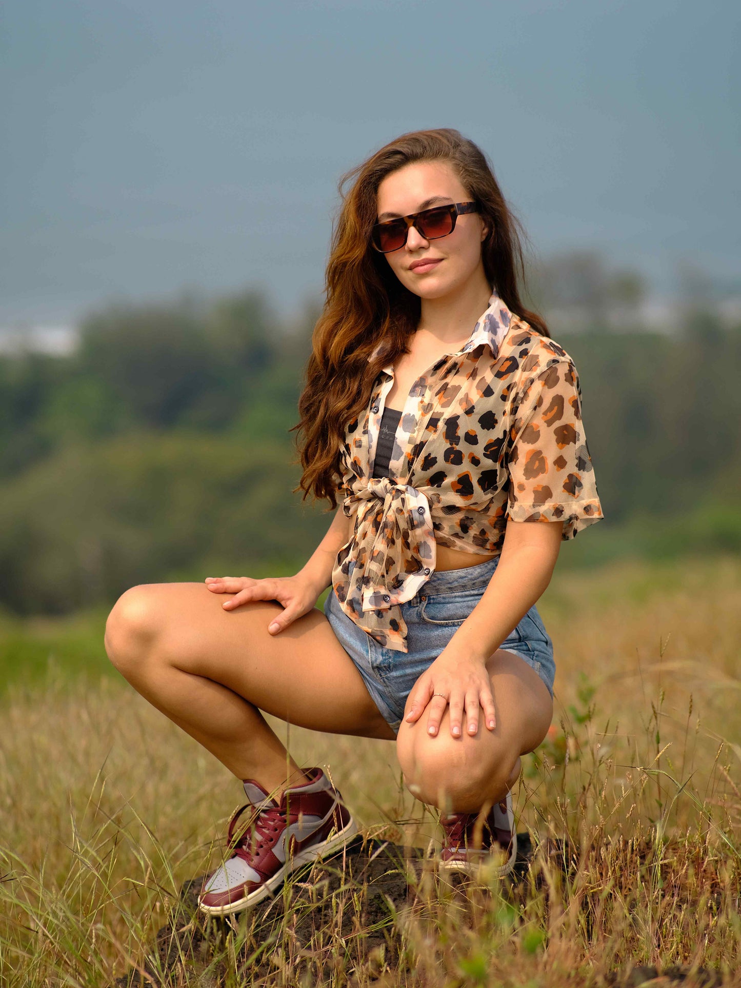 Women's Leopard Cheetah Print Travel Shirt