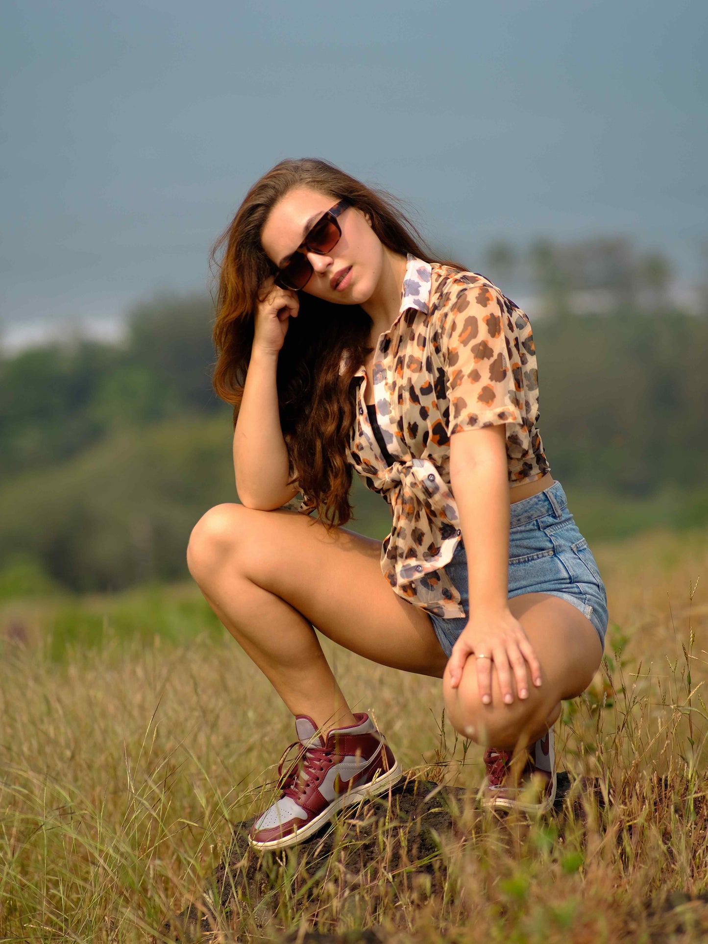 Women's Leopard Cheetah Print Travel Shirt