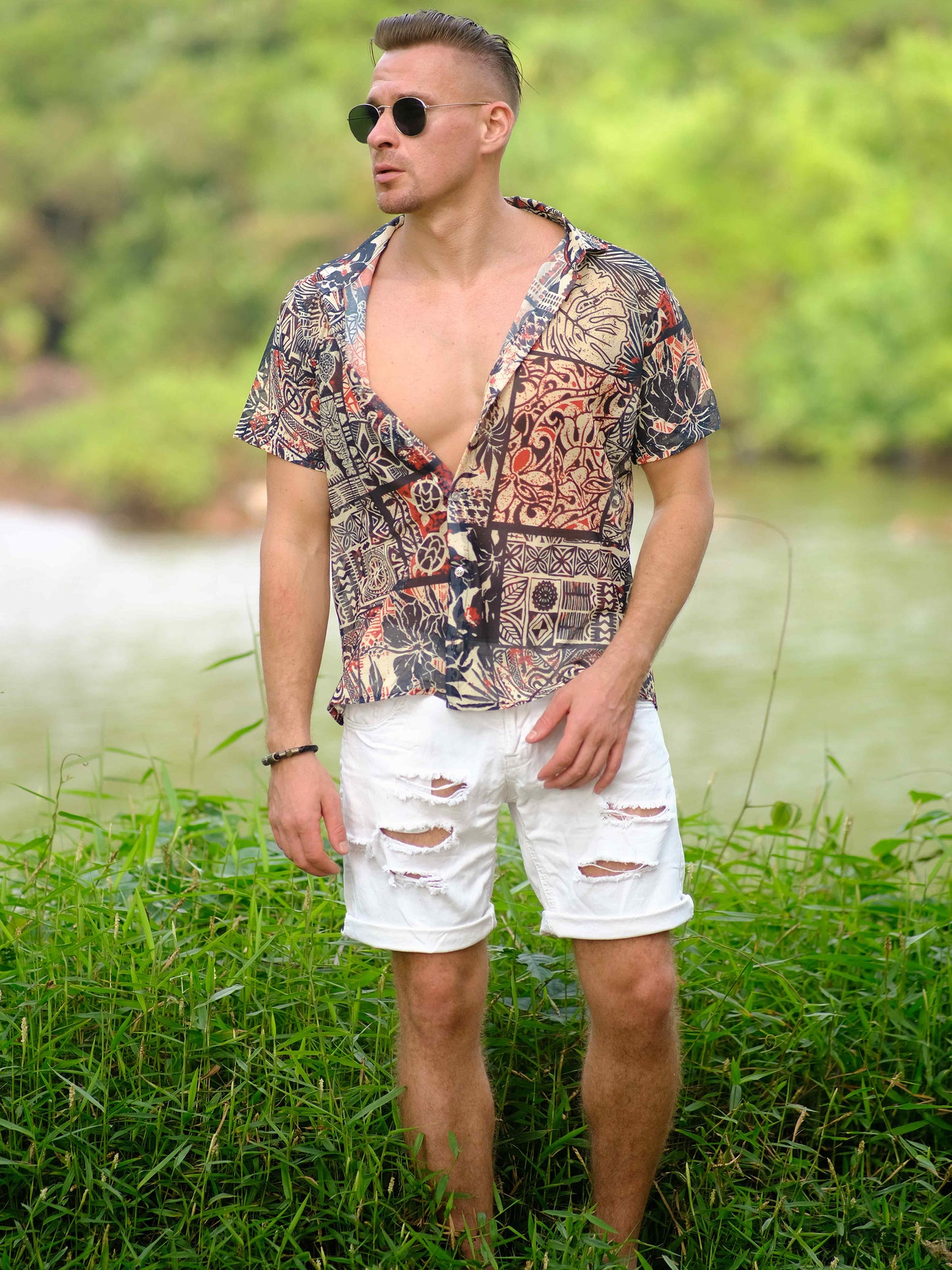 Men's Nomadic Tribal Travel Printed Shirt