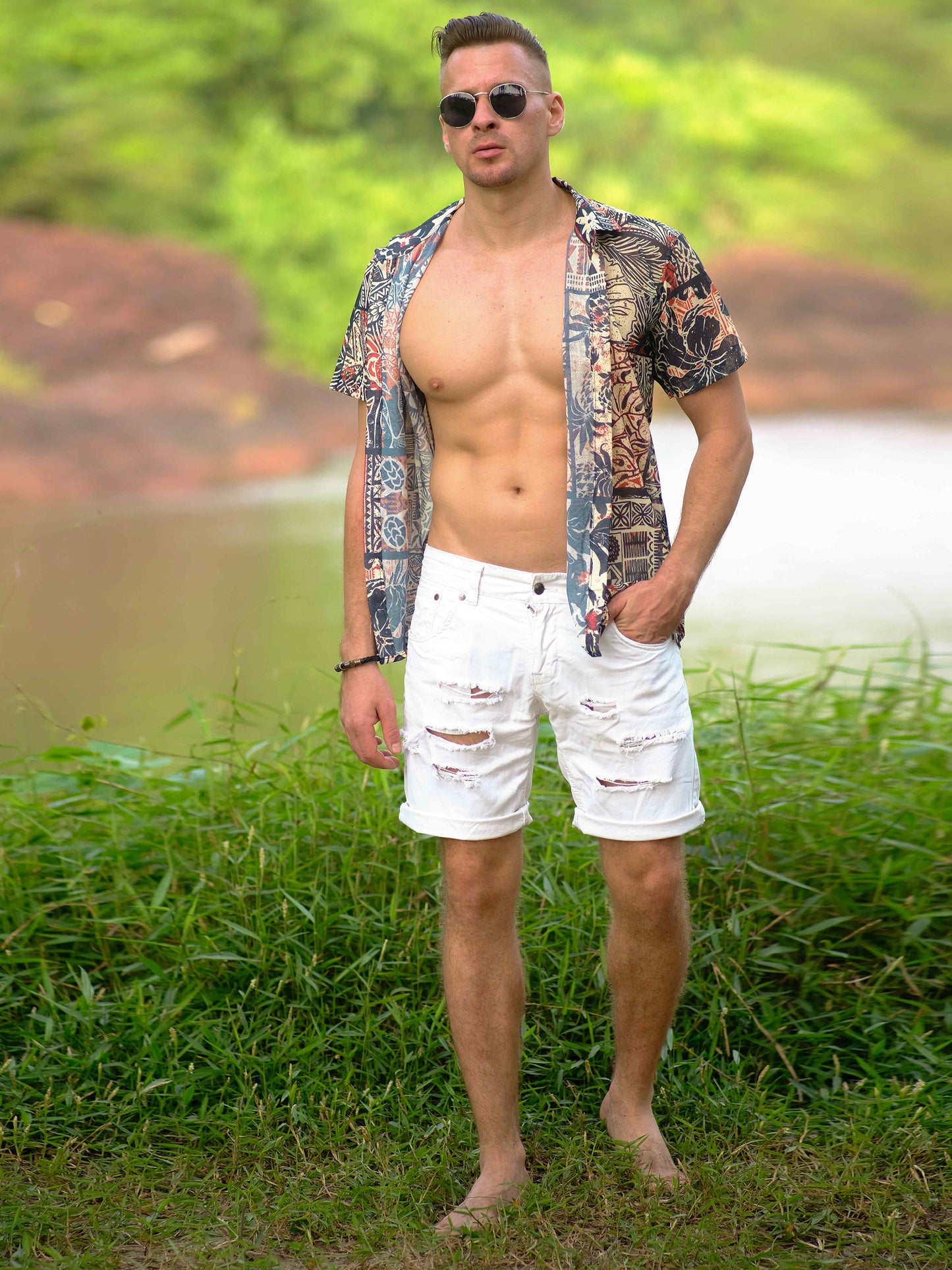 Men's Nomadic Tribal Travel Printed Shirt